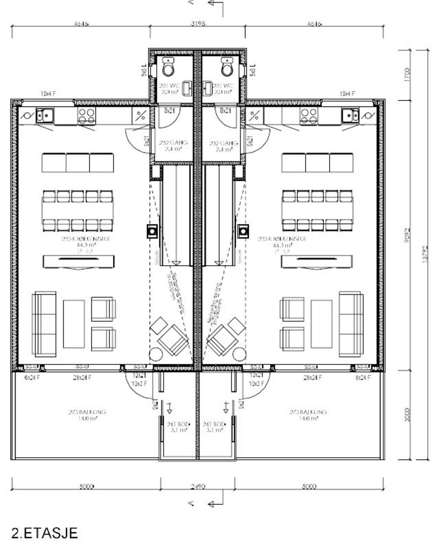 Plantegning 2. etasje Galleribilde