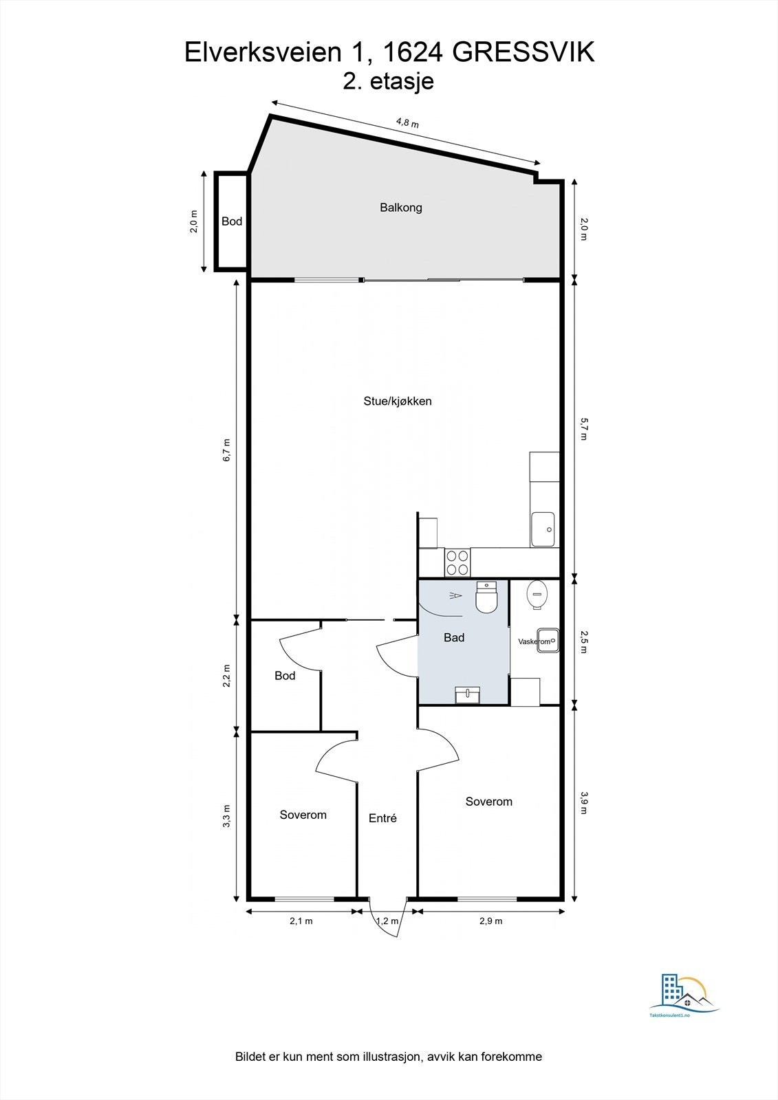 Planskissen er veiledende. Galleribilde