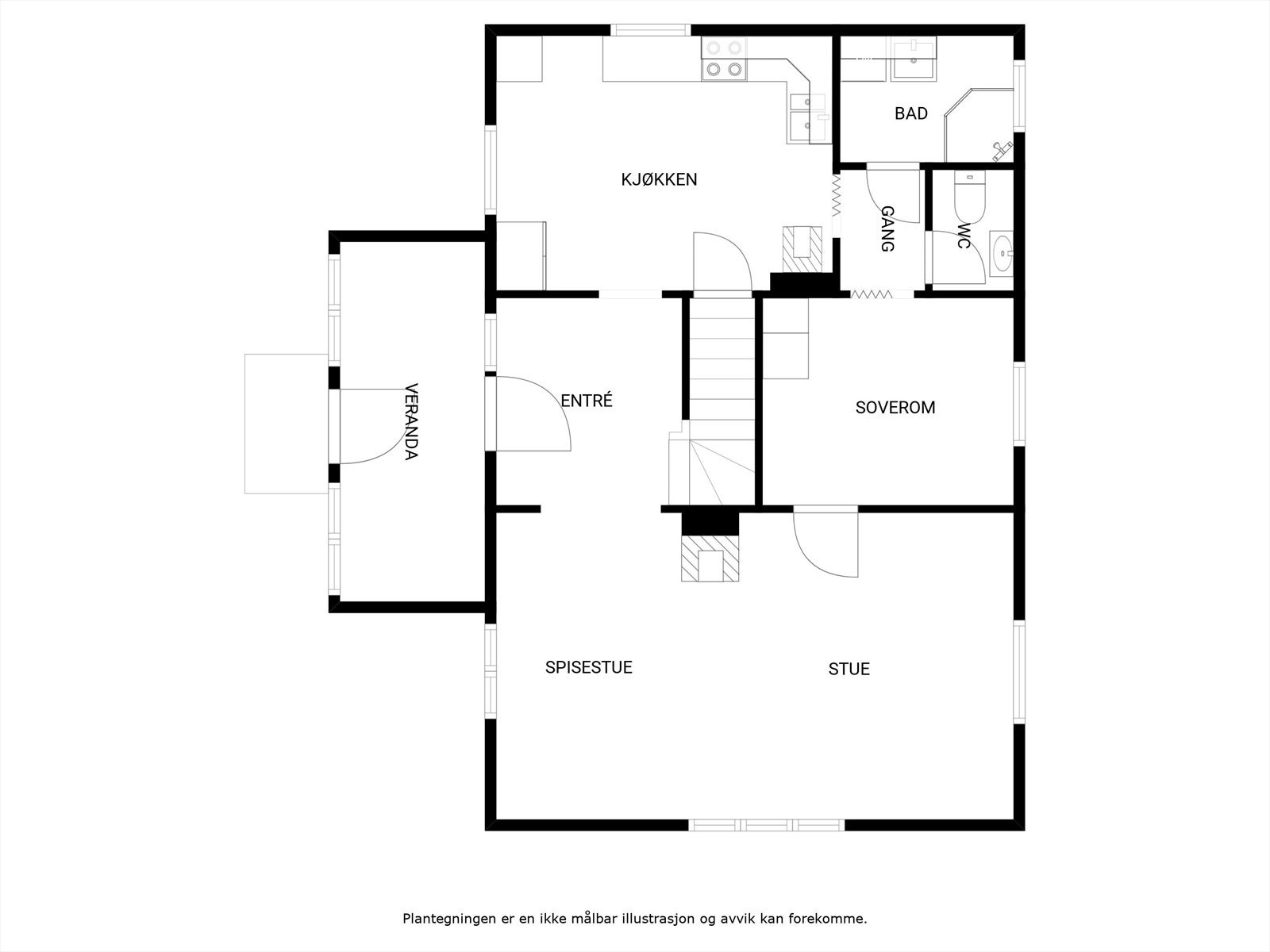 Plantegning, første etasje. Galleribilde