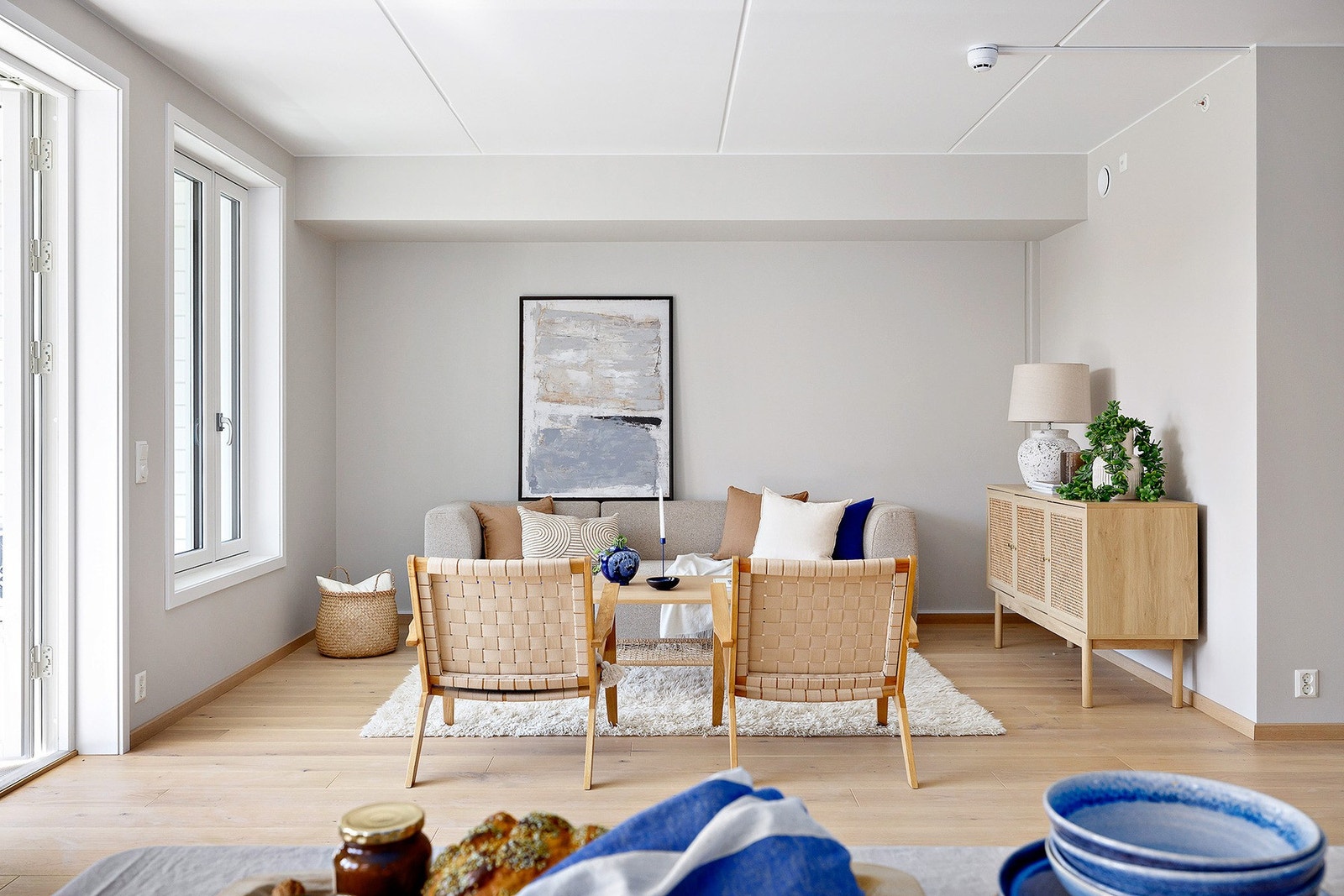 Del av stuen var opprinnelig tegnet som soverom og kan selvsagt tilbakeføres etter behov. Galleribilde