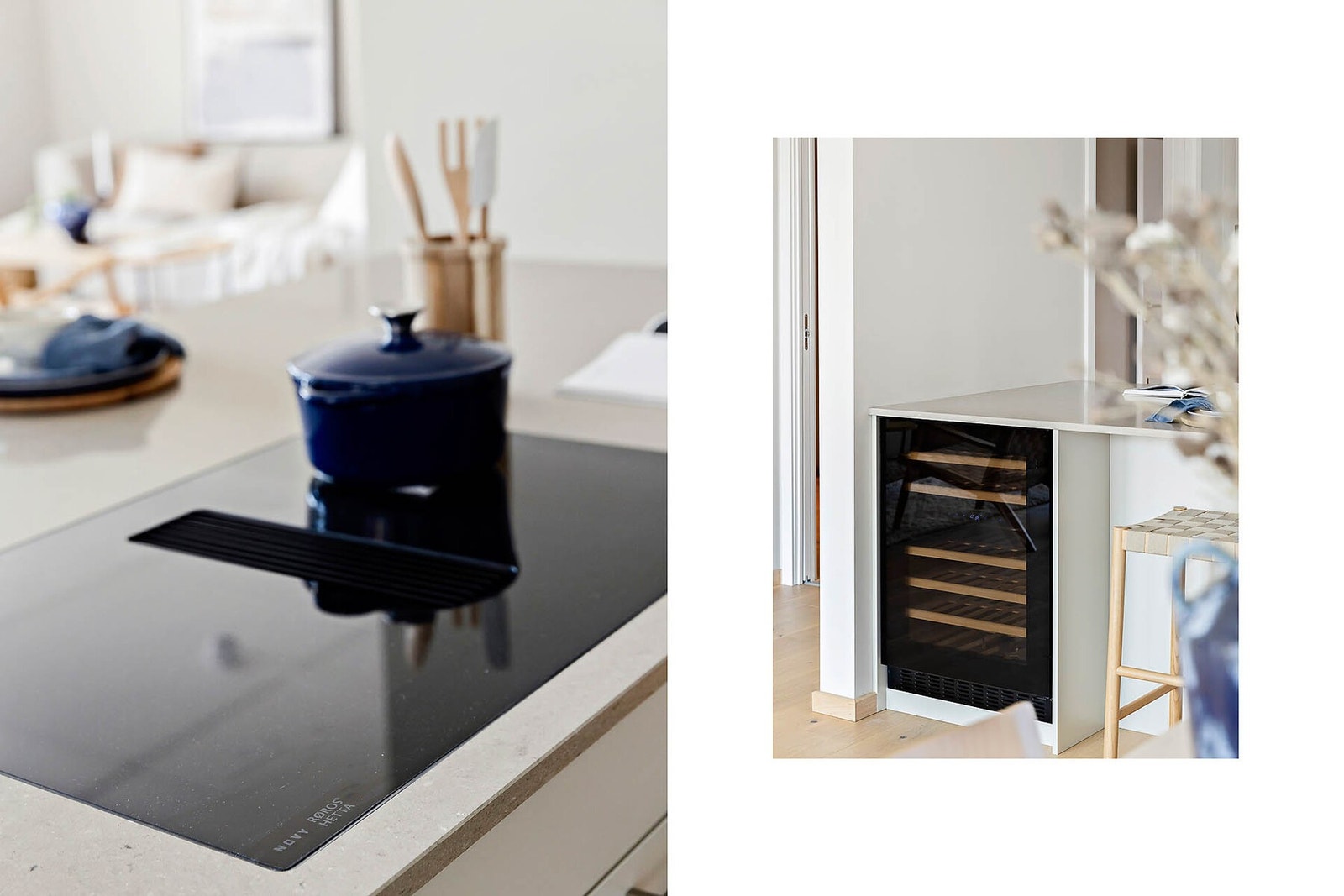 Lekkert Temptech vinskap samt Røroshetta platetopp. Galleribilde