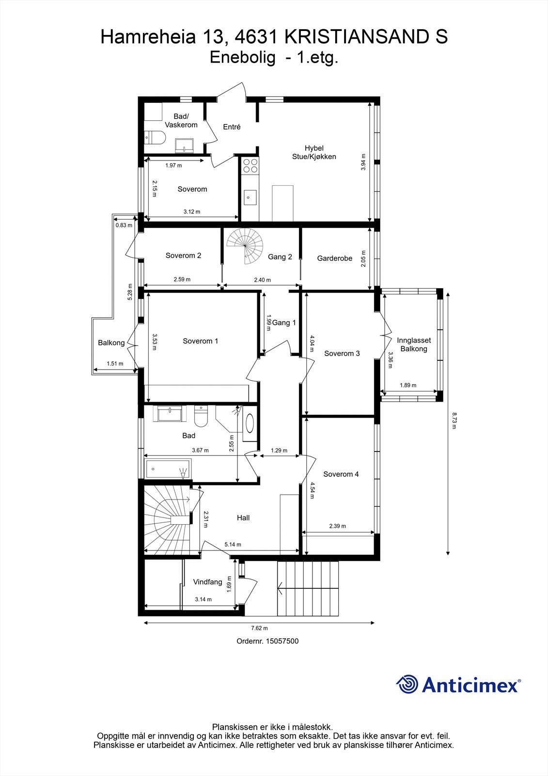 Planskisse 1 etasje Galleribilde