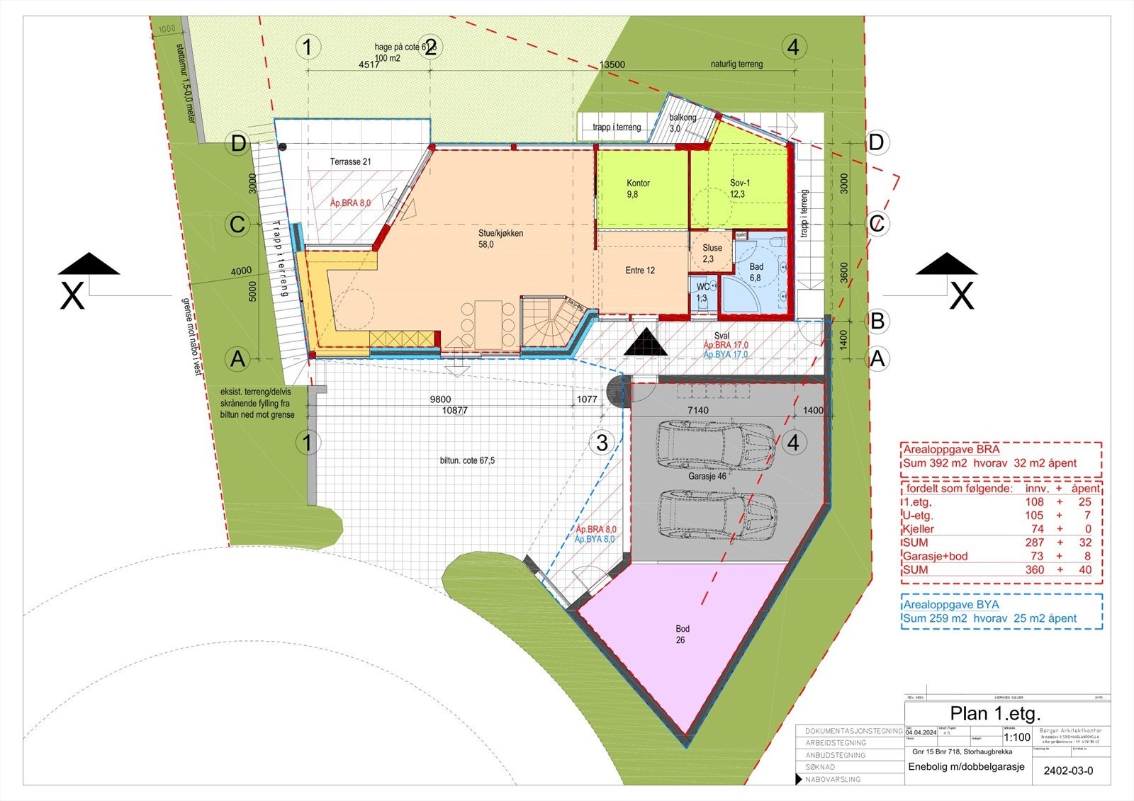 Moderne enebolig med praktisk planløsning, stor terrasse, dobbelgarasje, hage og gode solforhold. Ideell beliggenhet nær naturområder Galleribilde