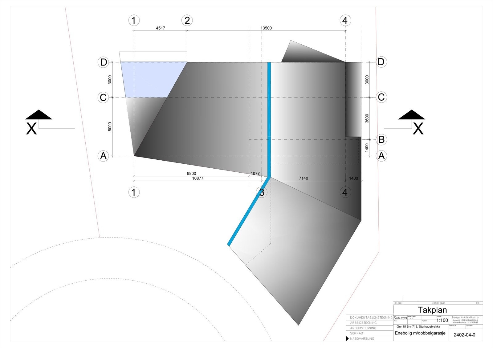 Moderne takplan med unike vinkler og romslig dobbelgarasje. Perfekt beliggenhet i rolige omgivelser Galleribilde