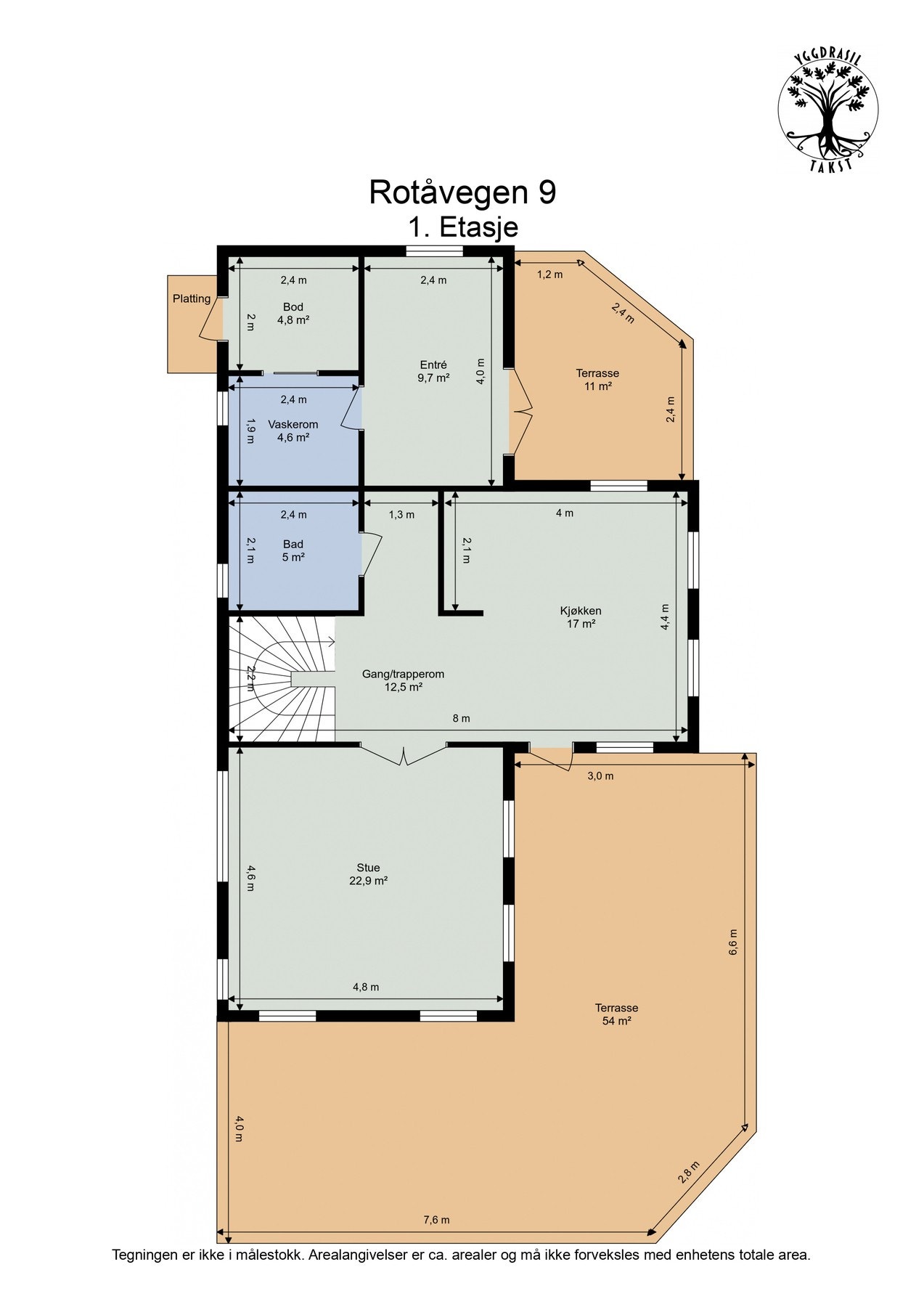 Plantegning 1. etasje. Galleribilde