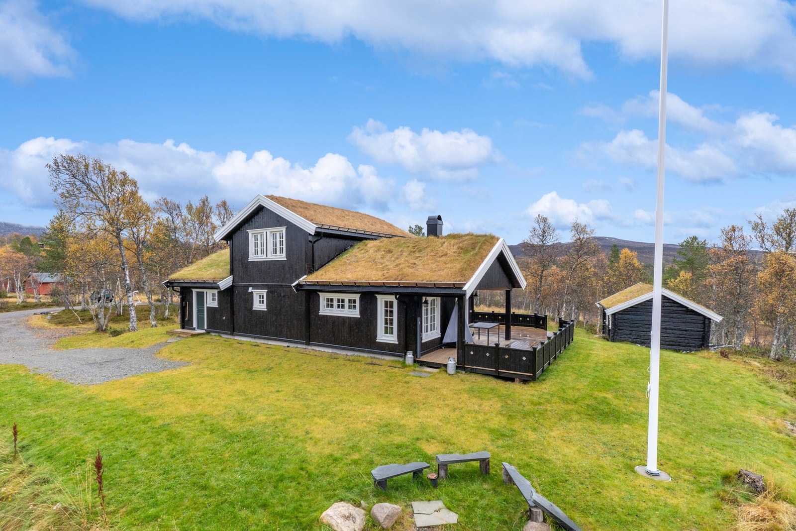 Høstbilder av hytten. Galleribilde