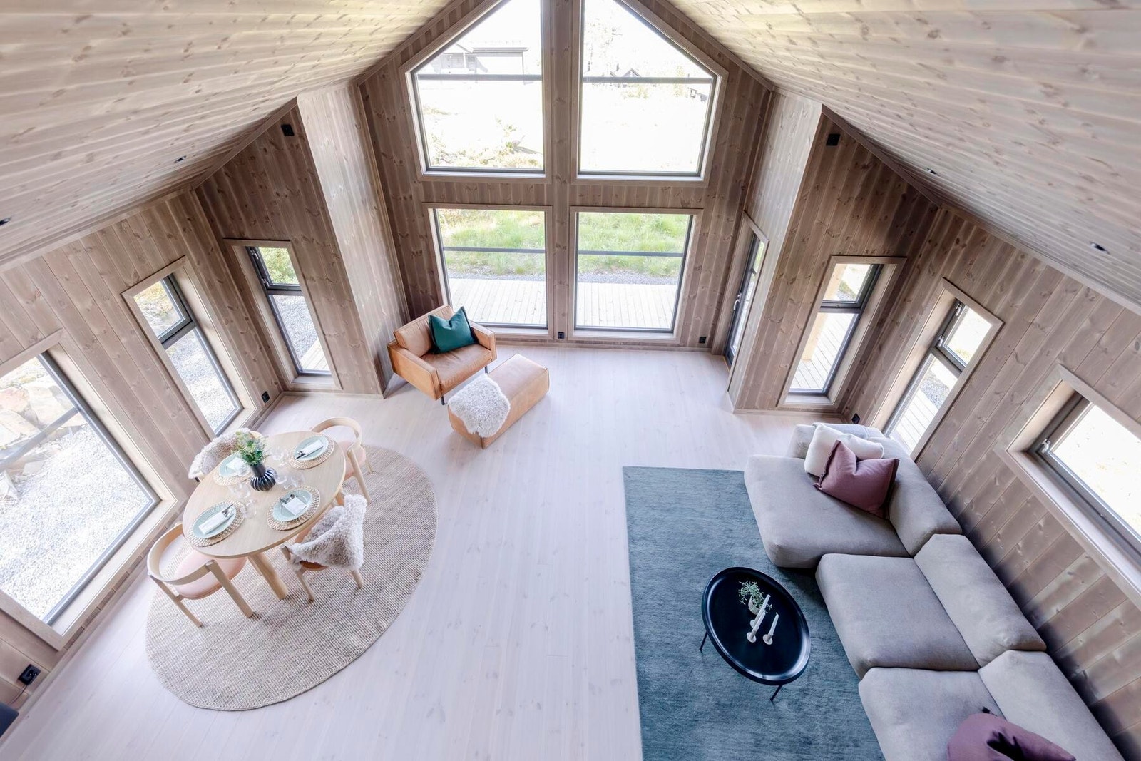 Foto fra ferdig innflyttingsklar hytte. Galleribilde