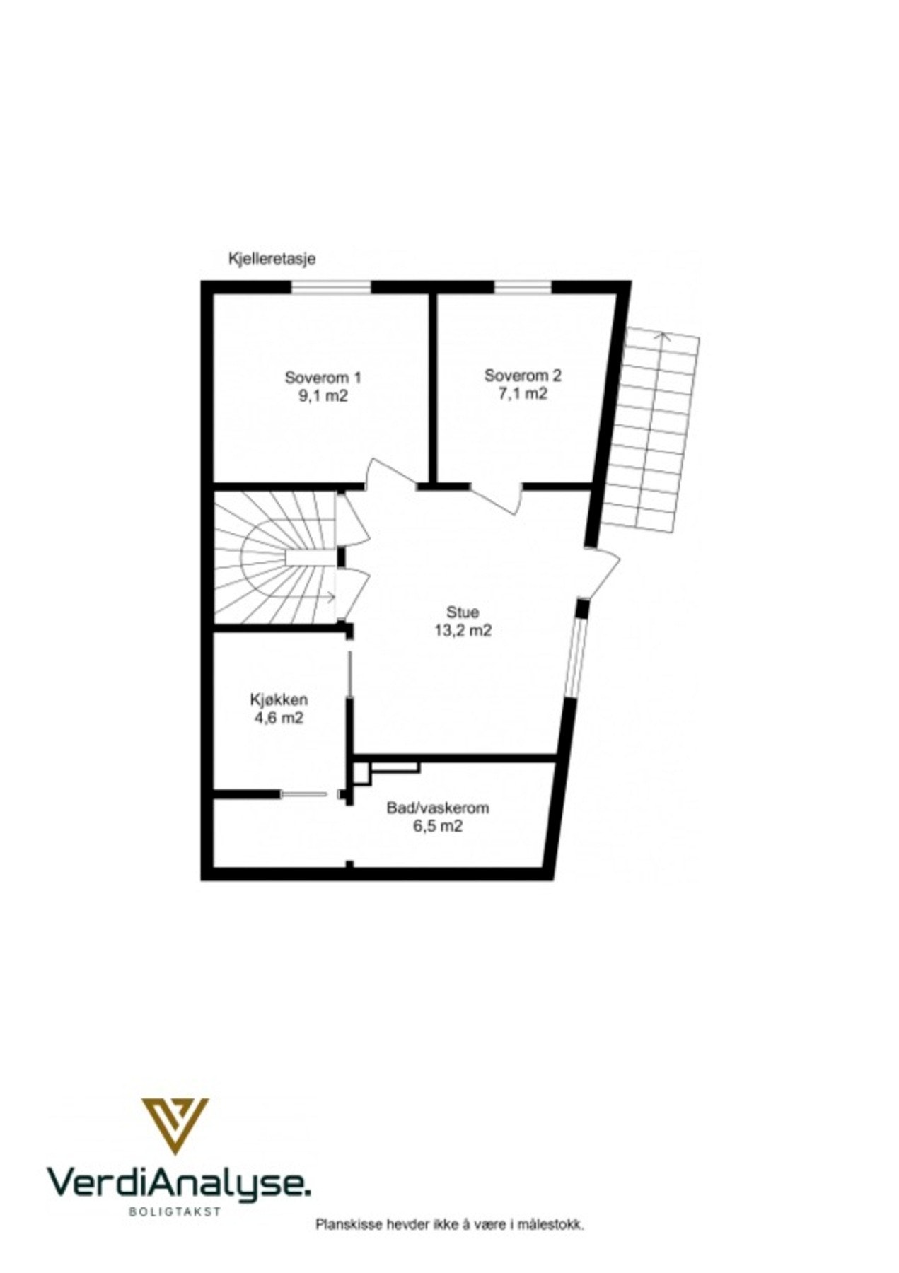 Planskisse kjelleretasje. Galleribilde