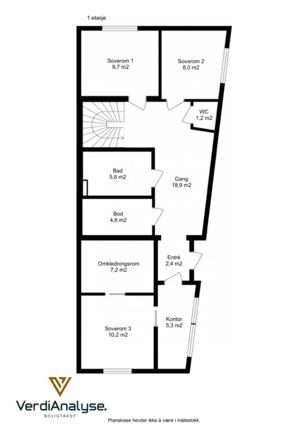 Planskisse 1. Etasje. Galleribilde