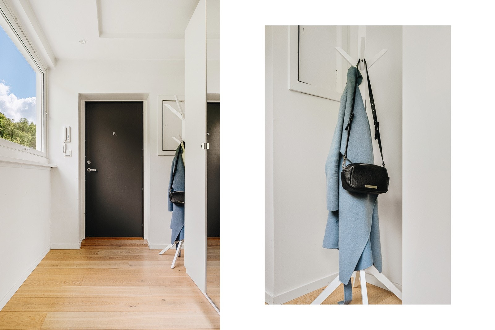 I gangen er det nisje med garderobeskap og plass til stumtjener eller annen løsning for oppheng av yttertøy. Galleribilde