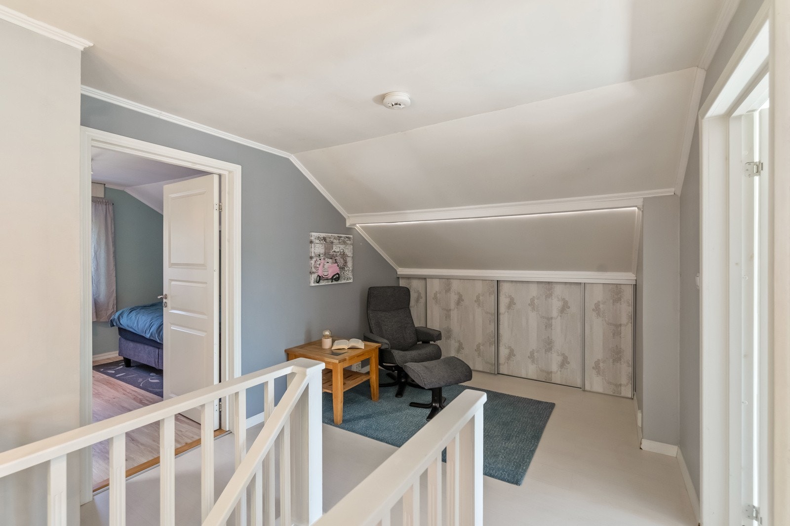 Trapperommet har flere bruks- og innredningsmuligheter samt at det er utgang til balkong som er perfekt på de aller varmeste dagene. Galleribilde