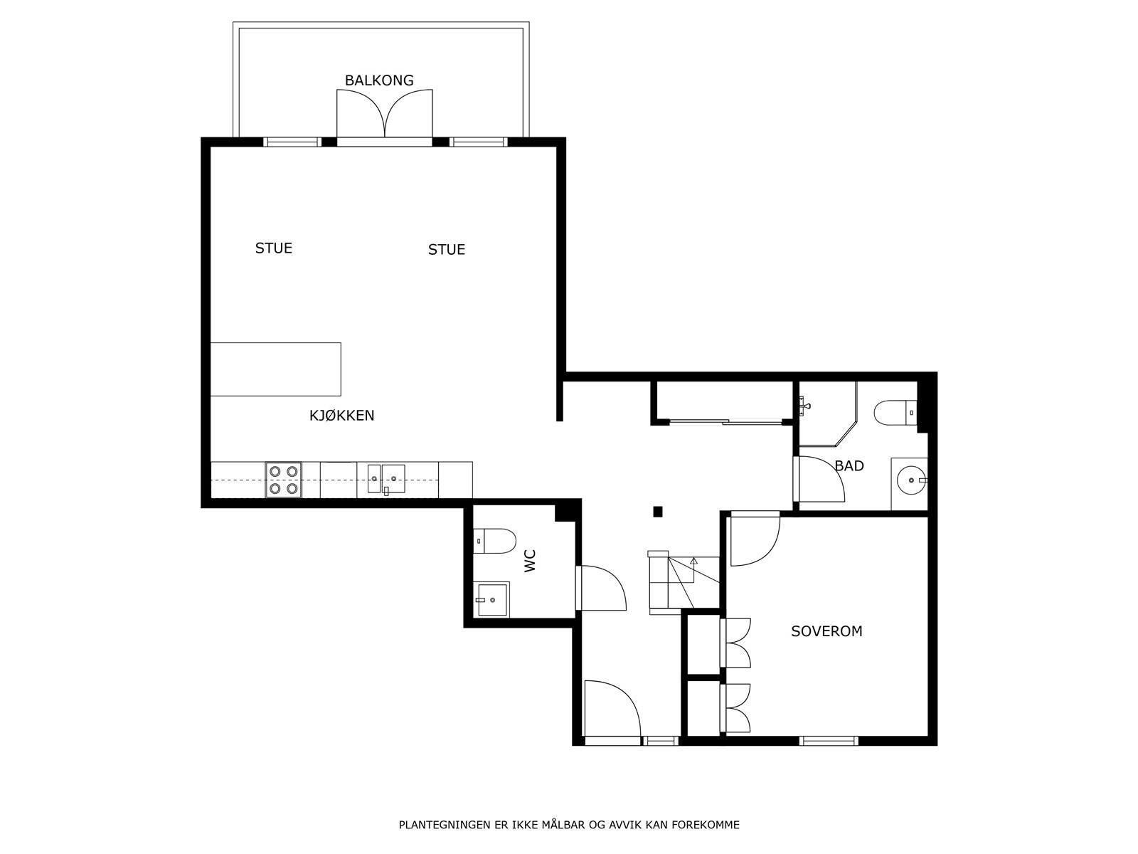 Plantegning 1. etg. i leiligheten (3. etg.) Galleribilde