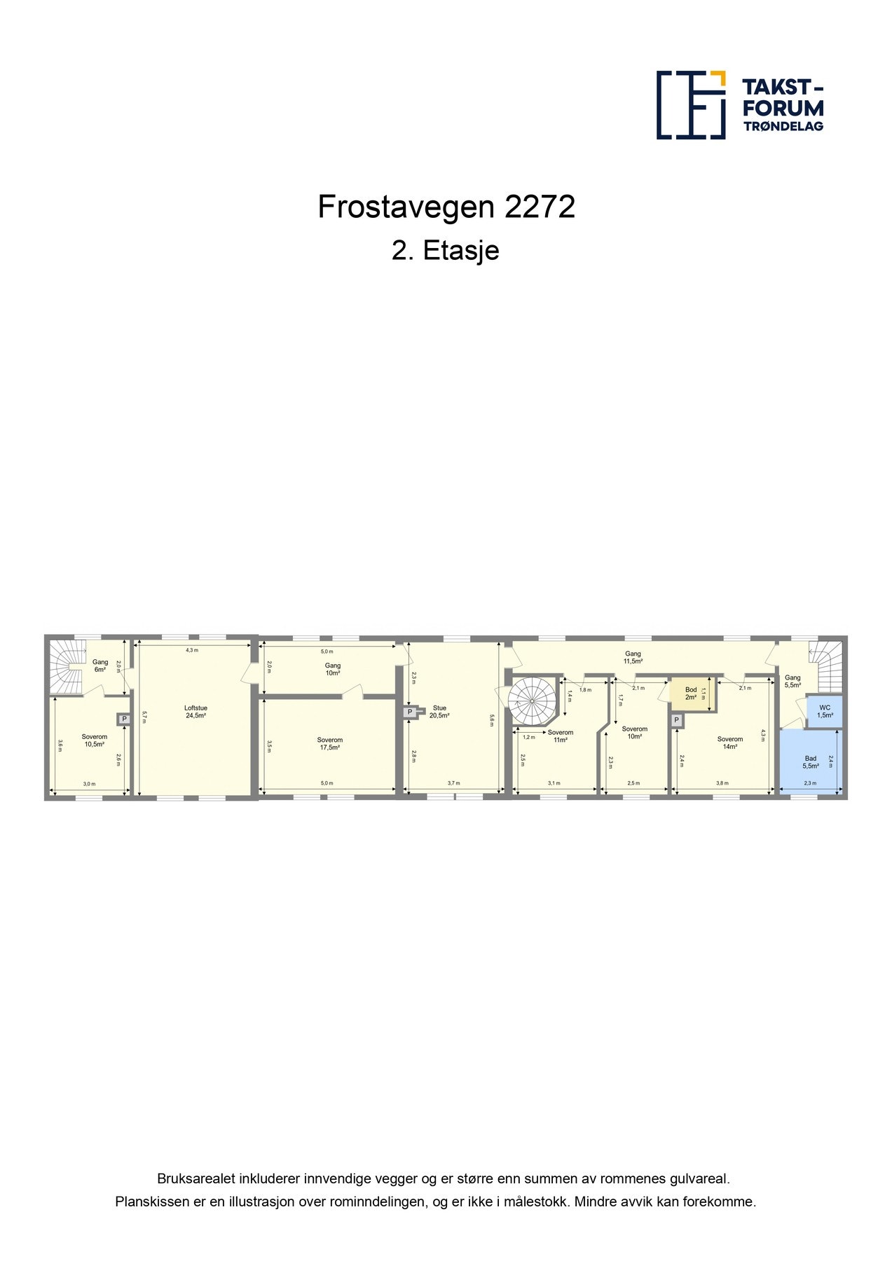 Planløsning andre etasje. Galleribilde