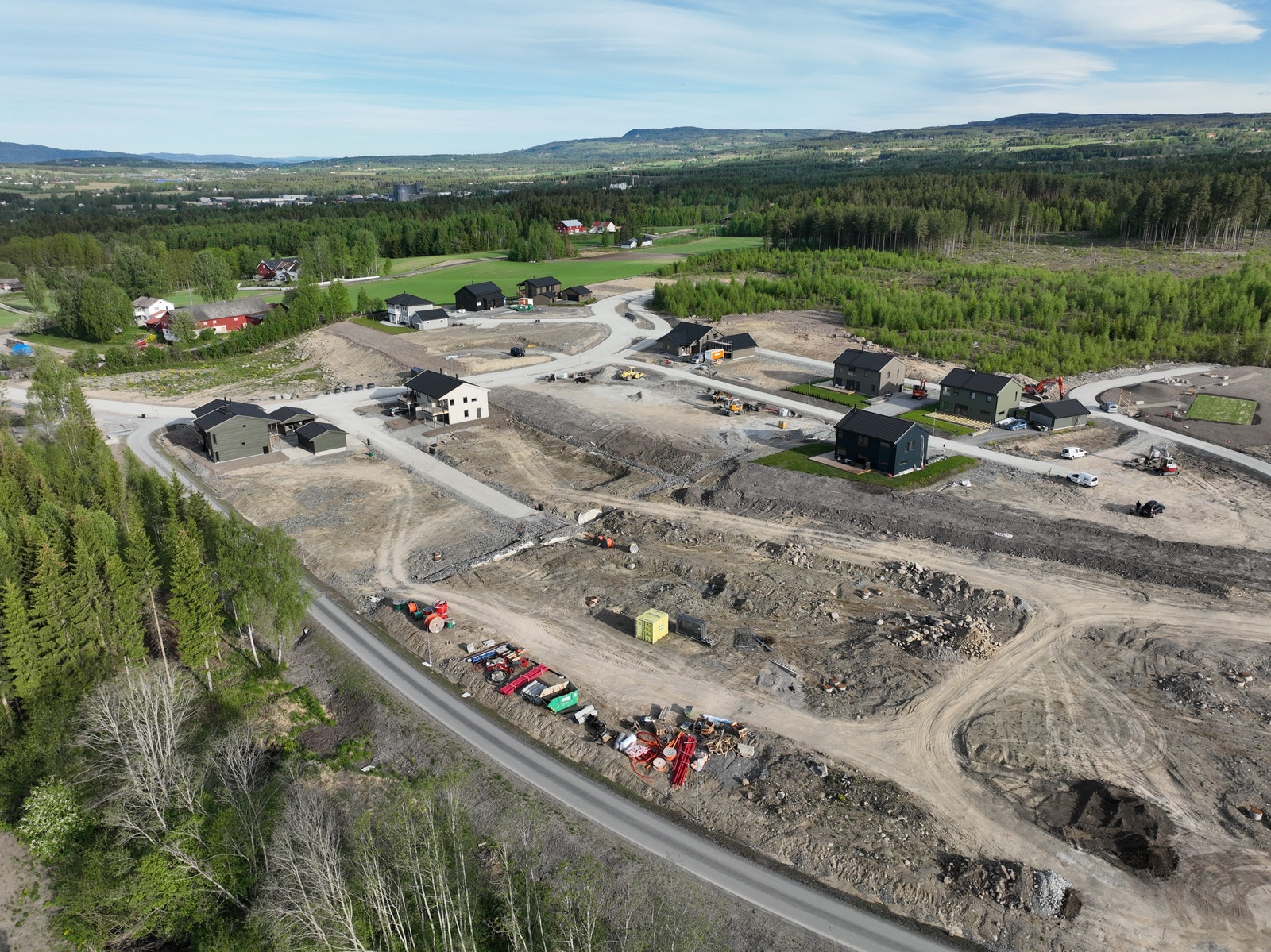 Dronebilde over tomtefeltet Galleribilde