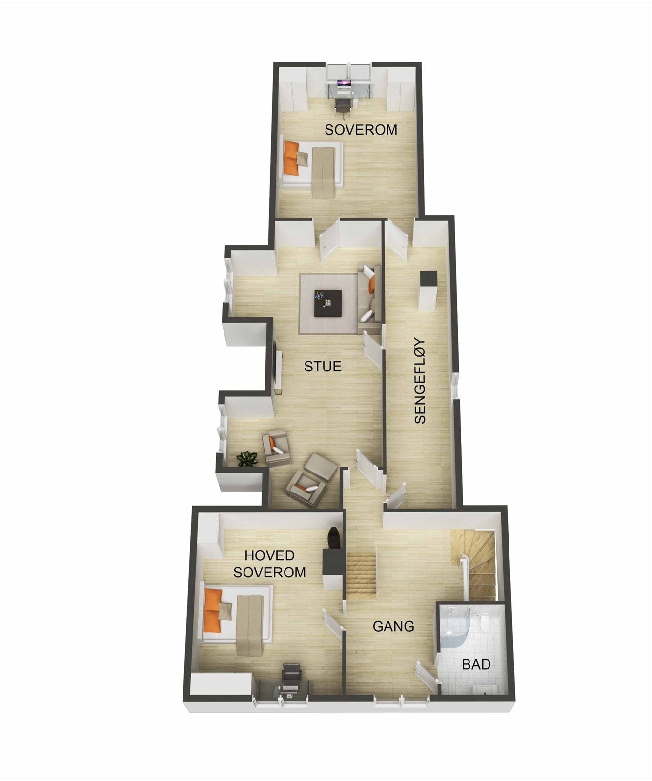 Plantegning loftsetasje Galleribilde