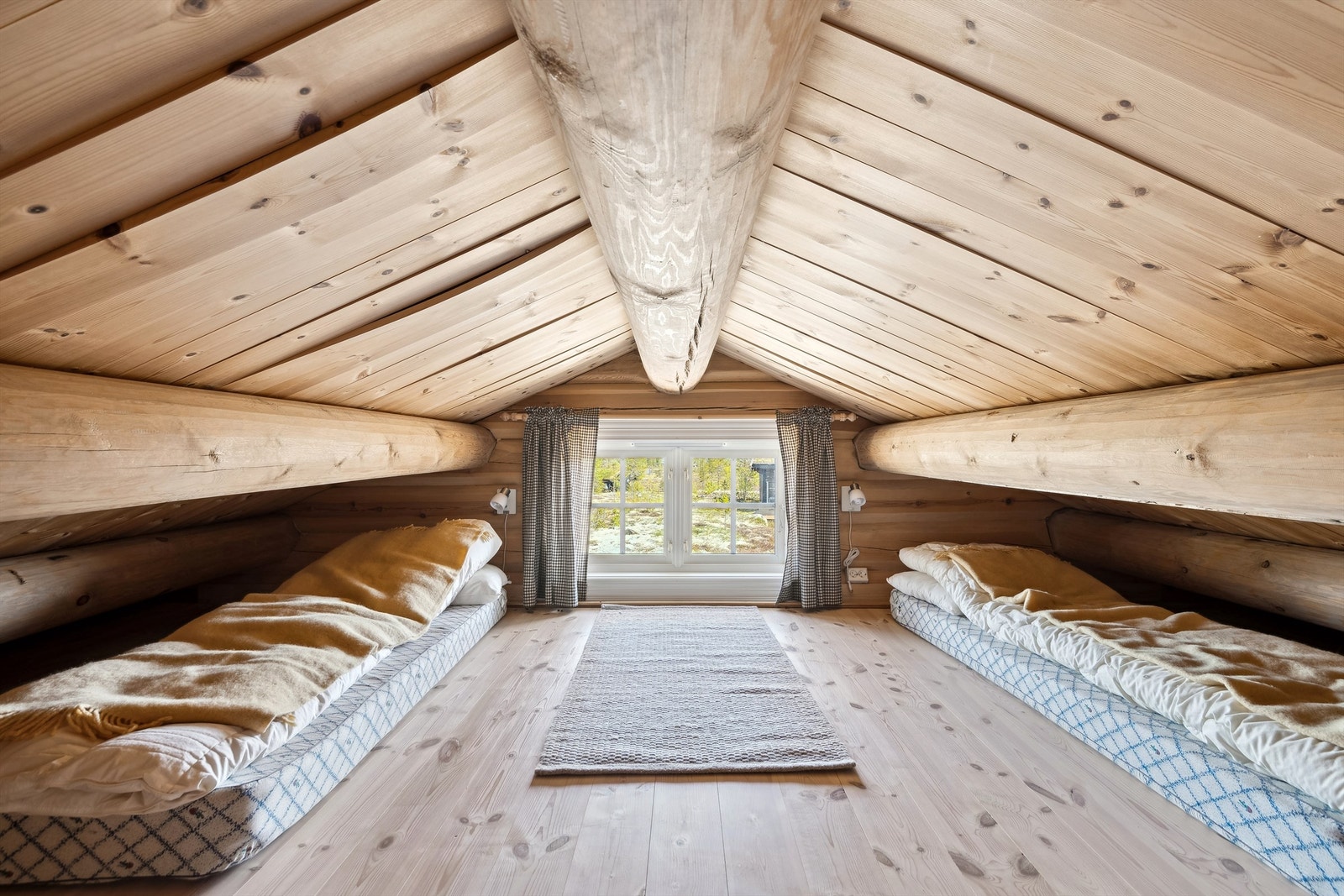 Hems med gulvareal på 12 kvm med gode muligheter for sengeplasser. Dette arealet er ikke medregnet grunnet lav takhøyde Galleribilde