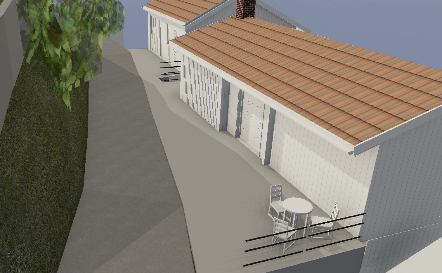 Fasade 3D illustrasjon rammetillatelse Galleribilde