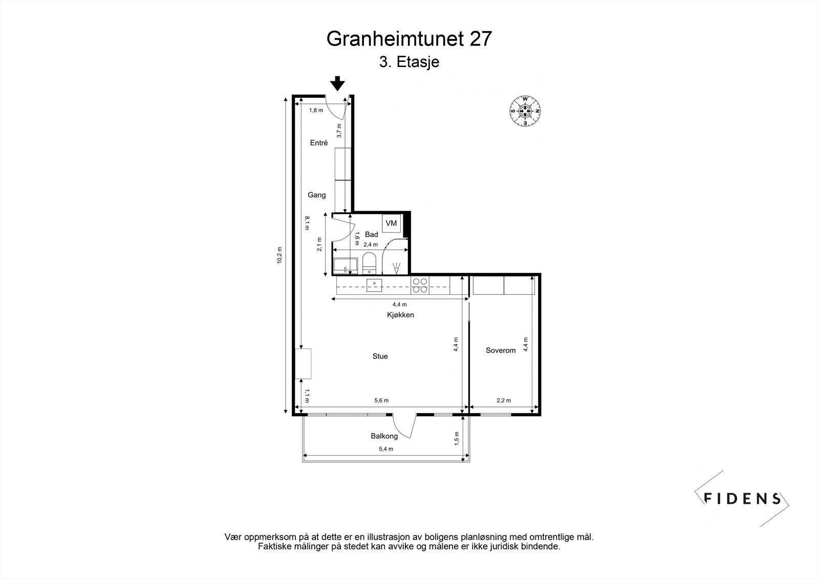 Plantegning 3. etasje Galleribilde