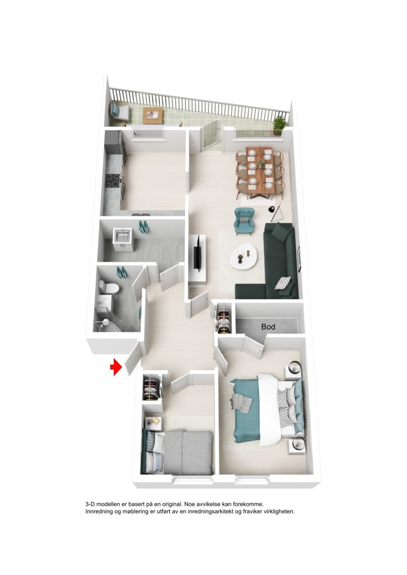 3D plantegning Galleribilde
