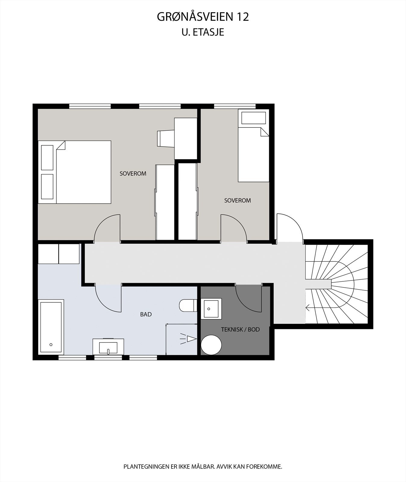 Plantegning av underetasjen. Galleribilde