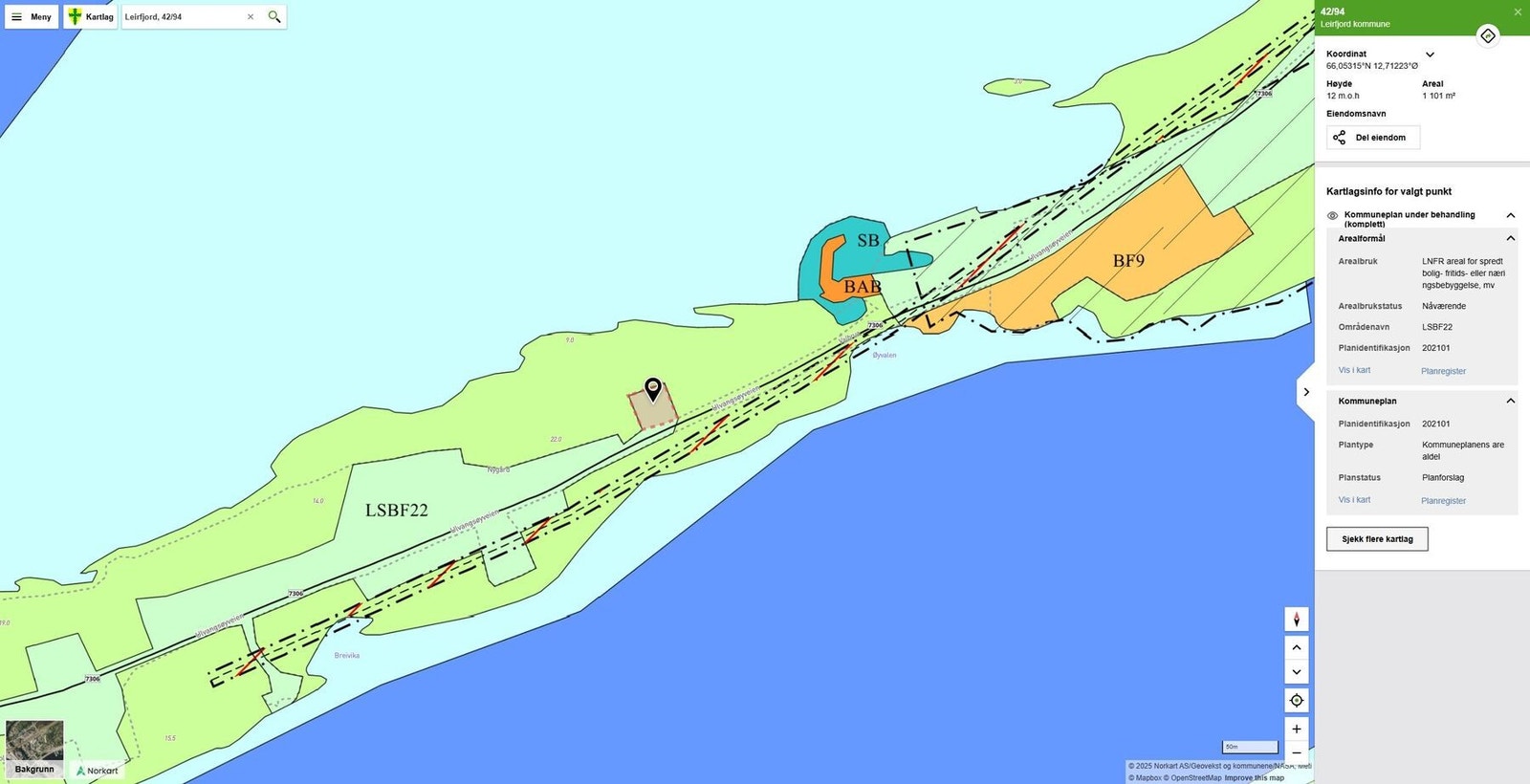 Oversikt over tomt og regulering Galleribilde