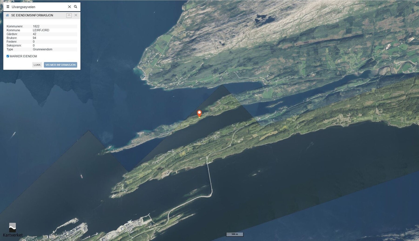 Fra eiendommen har som prikken over i-en enkel adkomst til både Leirfjord sentrum og Sandnessjøen Galleribilde