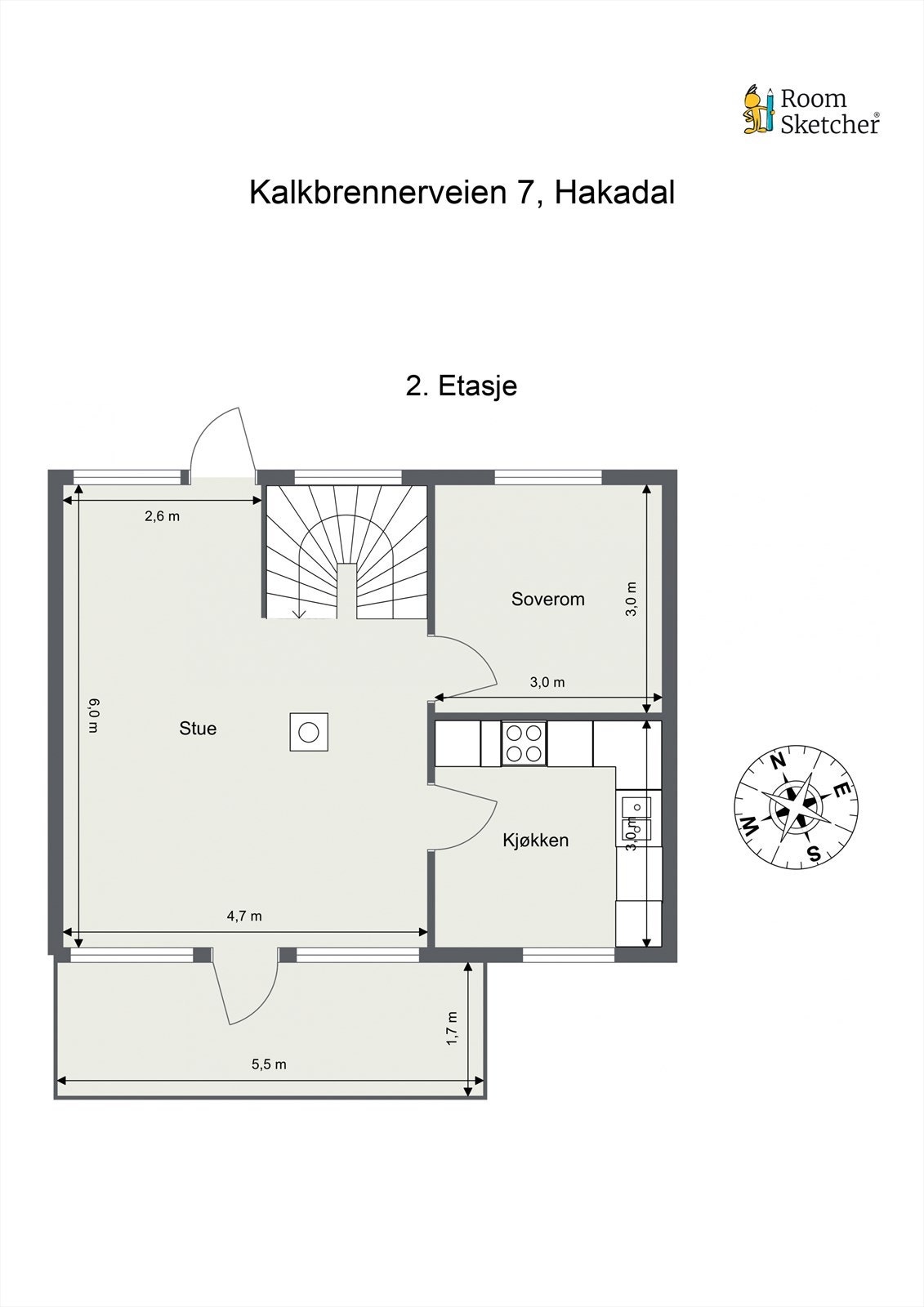 2. etasje med stor stue og kjøkken Galleribilde