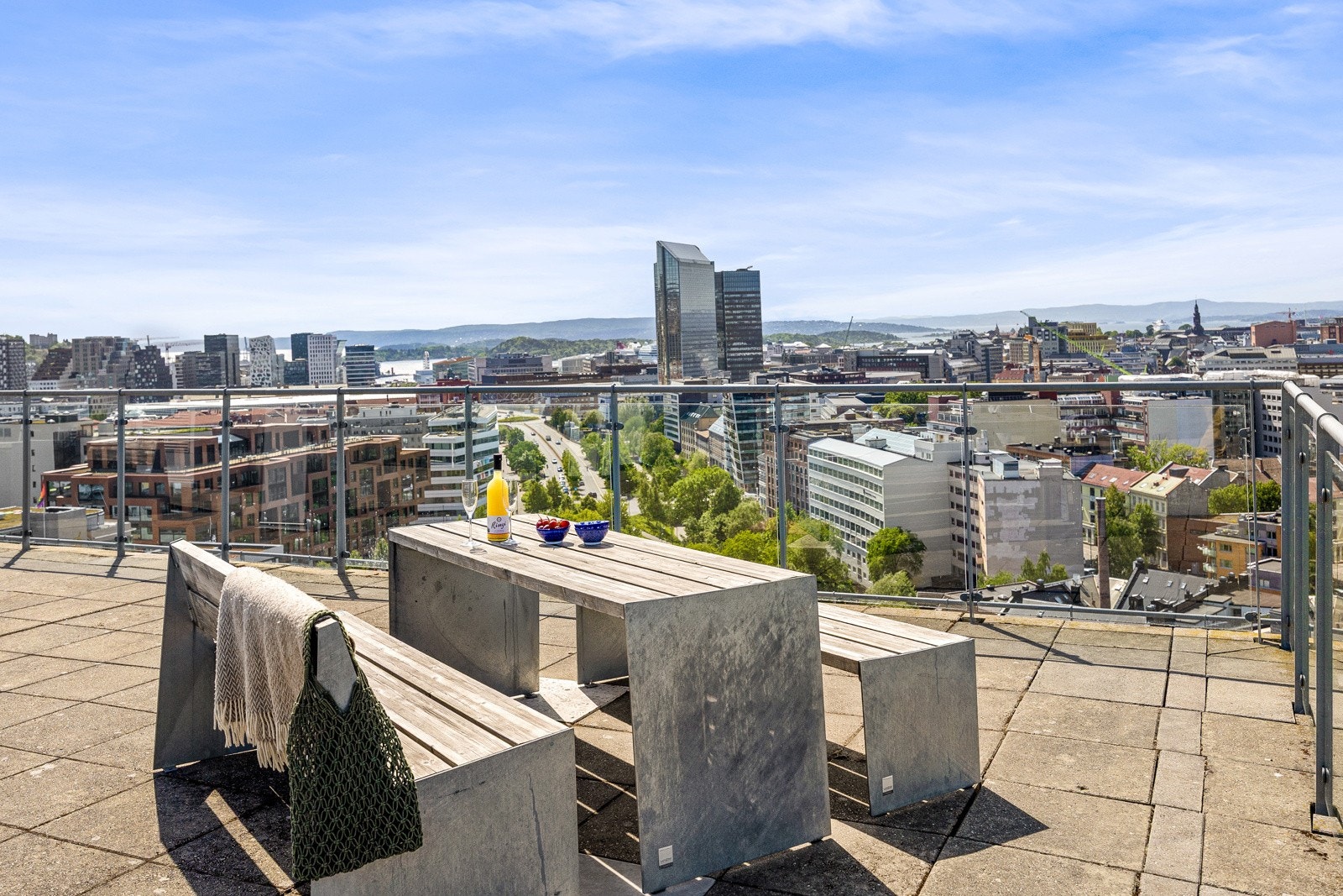 Tilgang til solrik felles takterrasse med fantastisk 360 graders utsikt utover Oslo! Galleribilde