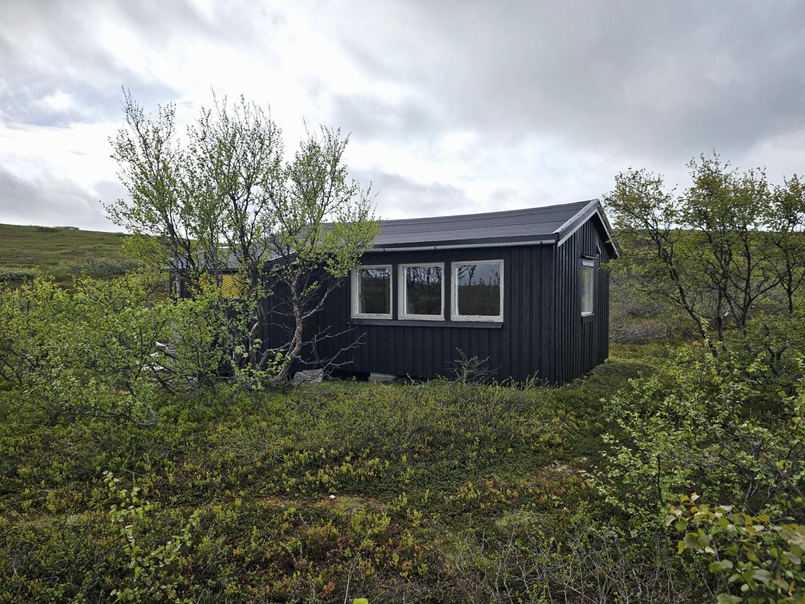 Hytta er ikke stor, men inneholder alt du trenger for et trivelig opphold Galleribilde