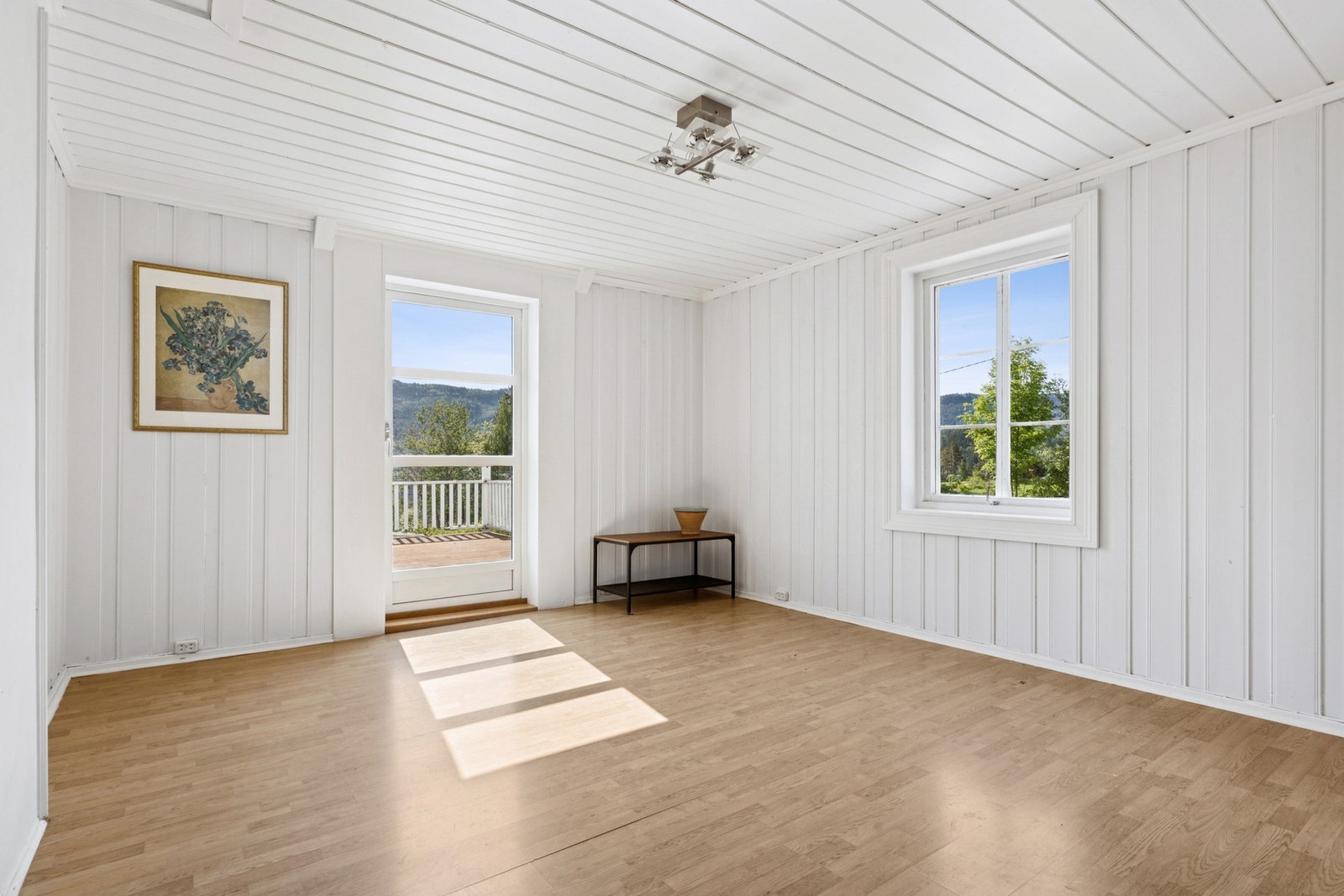 Fra stue er det utgang til en stor, solrik terrasse. Galleribilde