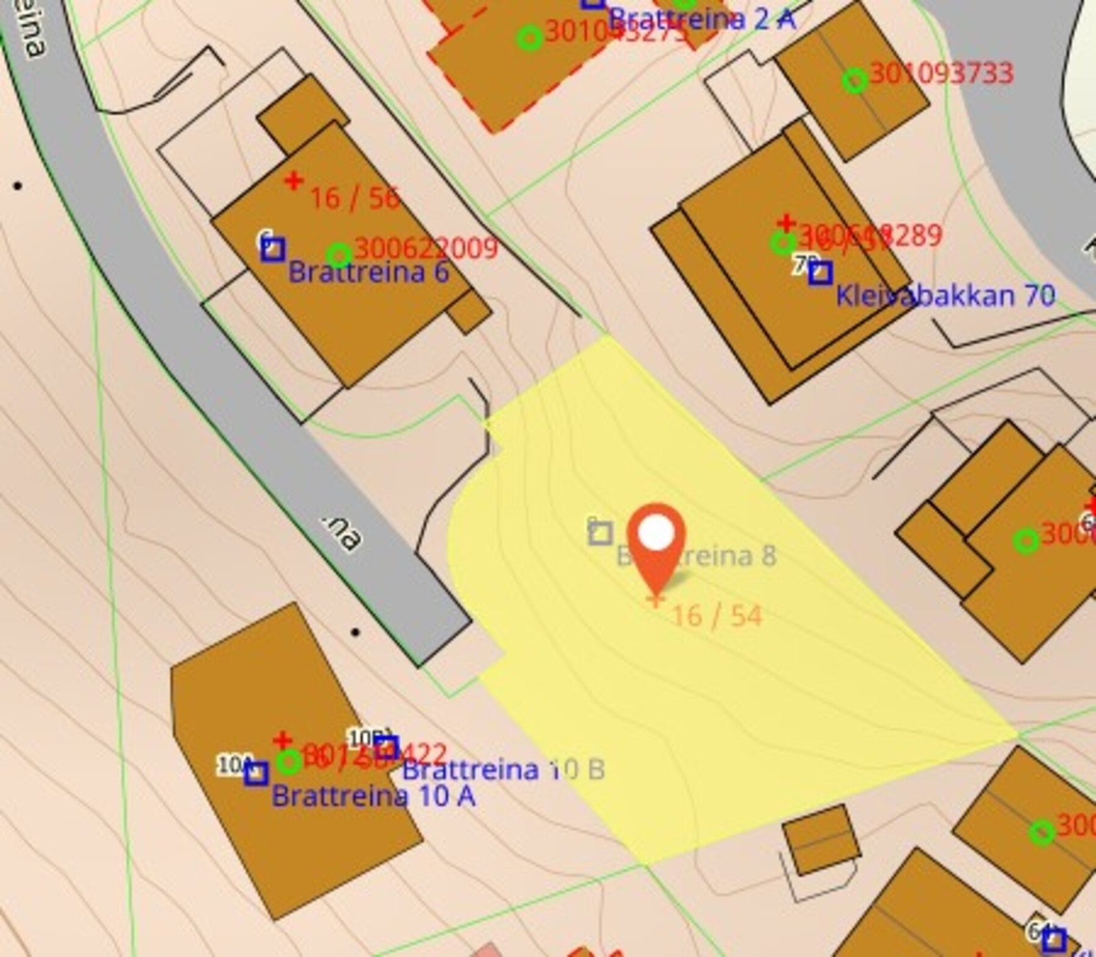 Eiendomskart fra kartverkets side Galleribilde