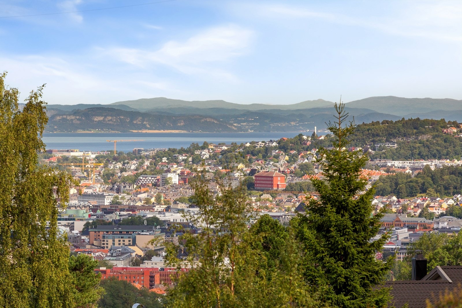 Utsikt i retning sentrum og Trondheimsfjorden. Galleribilde