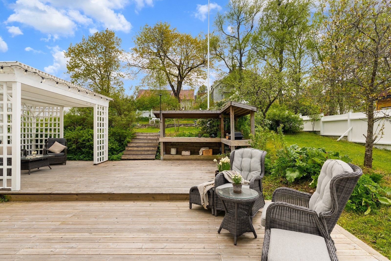 Her har du sola til sent på kveld, men kan også alltid finne skygge. Galleribilde