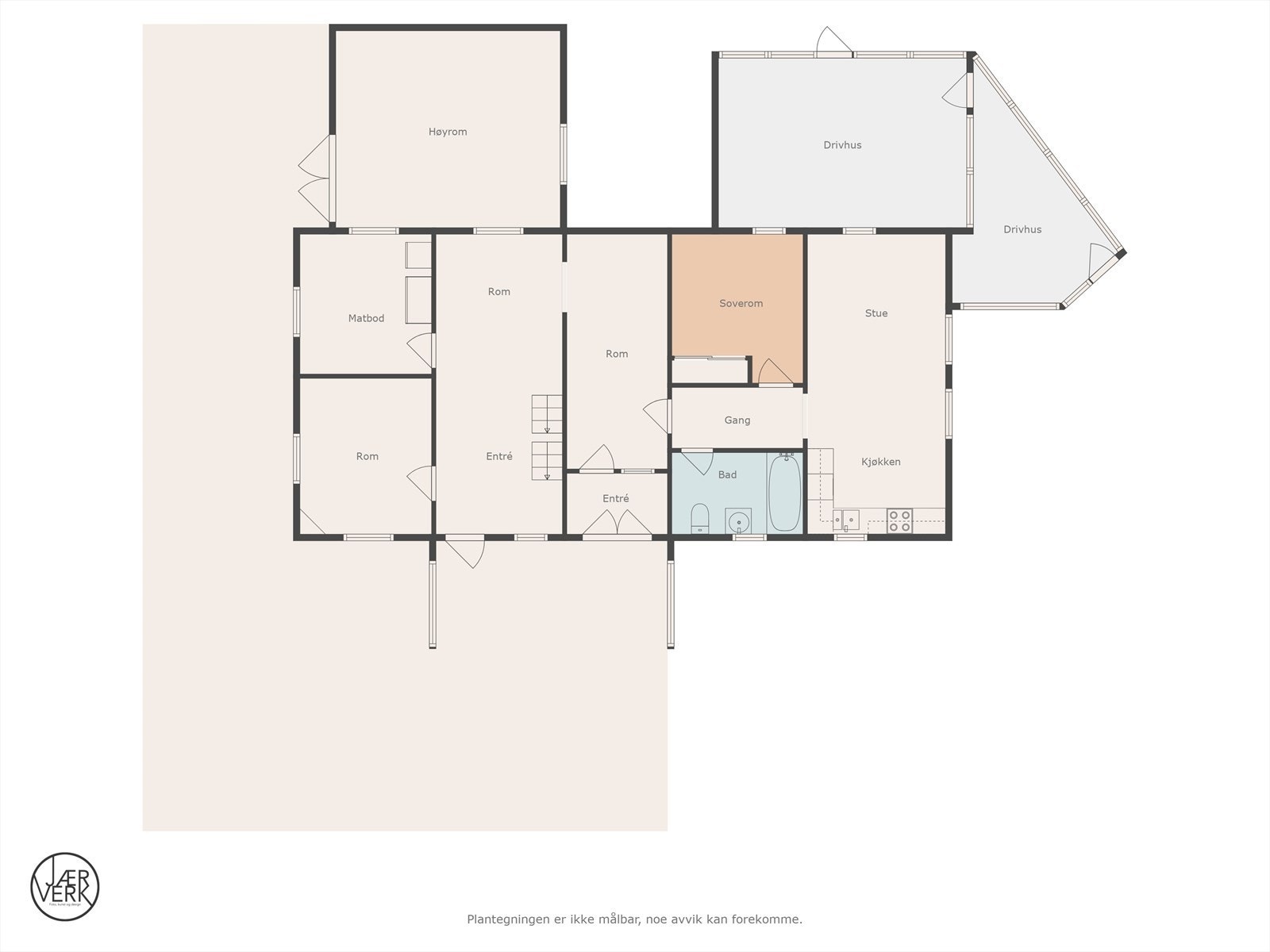 Plantegning hovedbygning 1. etasje Galleribilde