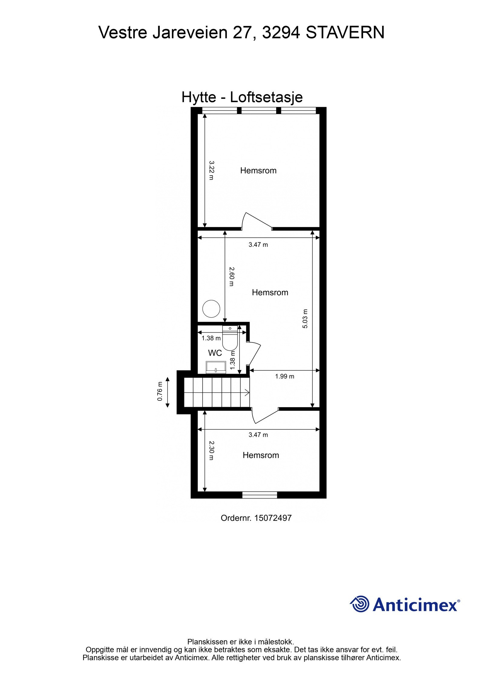 Plantegning loftsetasje Galleribilde