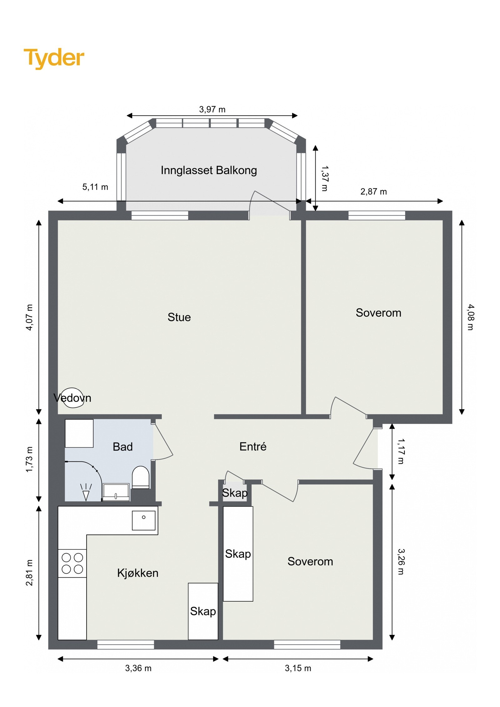 Plantegning - 5 etg. Galleribilde