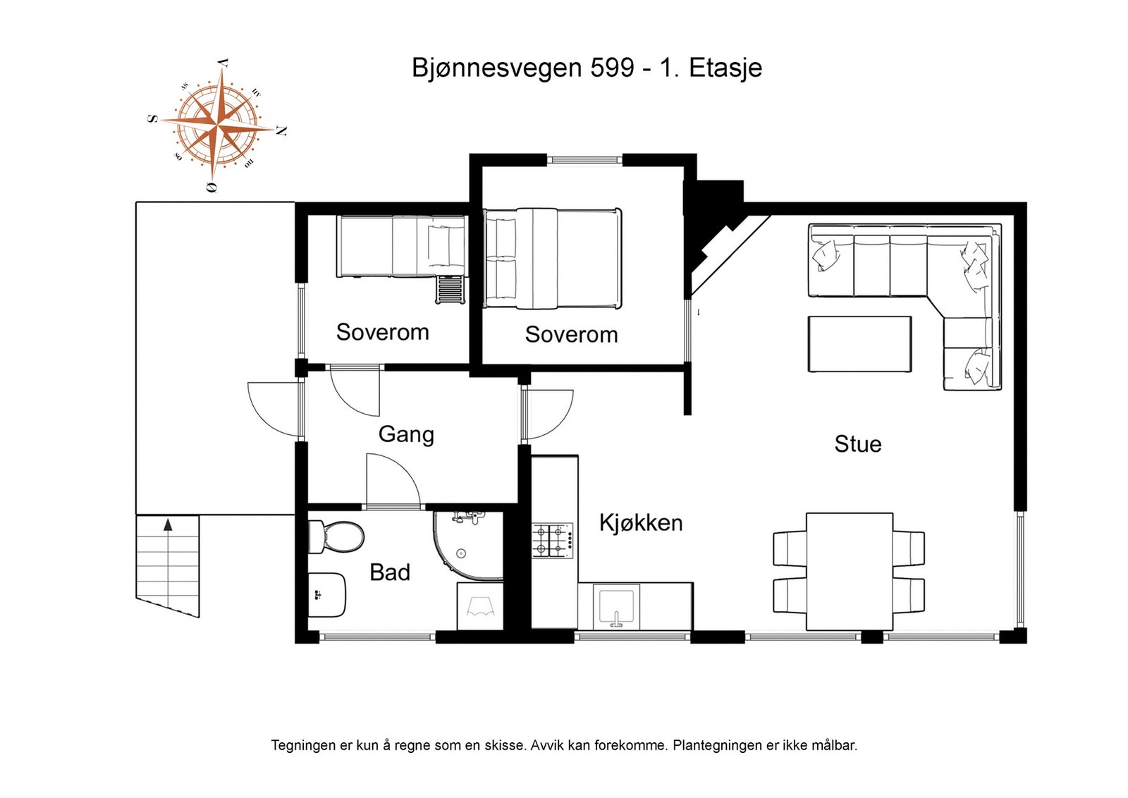 Plantegning 1.etg. Galleribilde