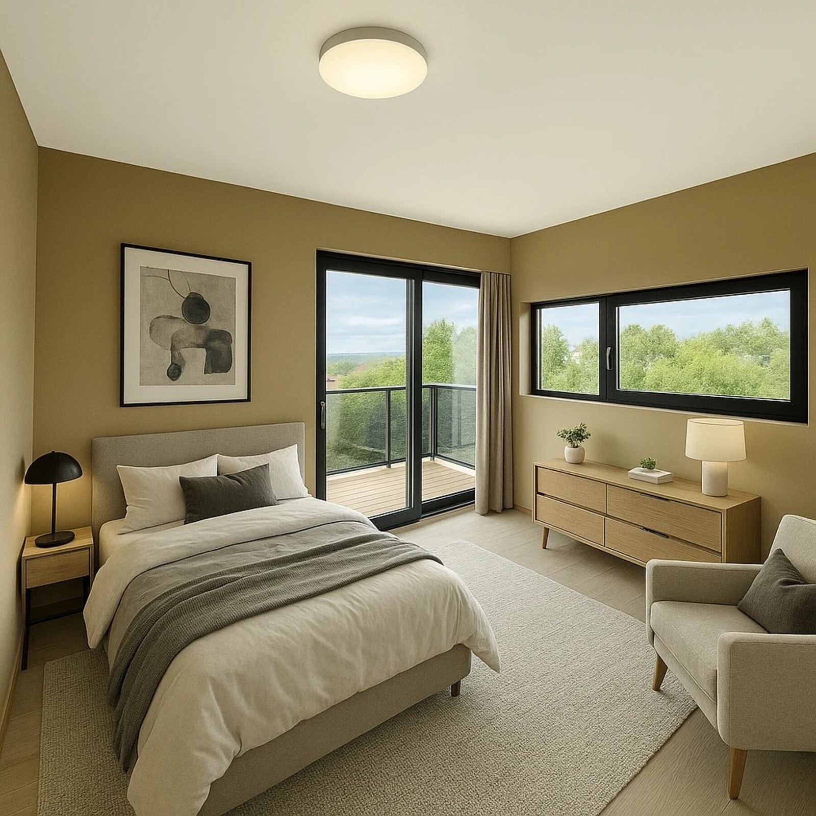 Bilde fra ett av boligens 3 soverom. Illustrasjon-foto Galleribilde