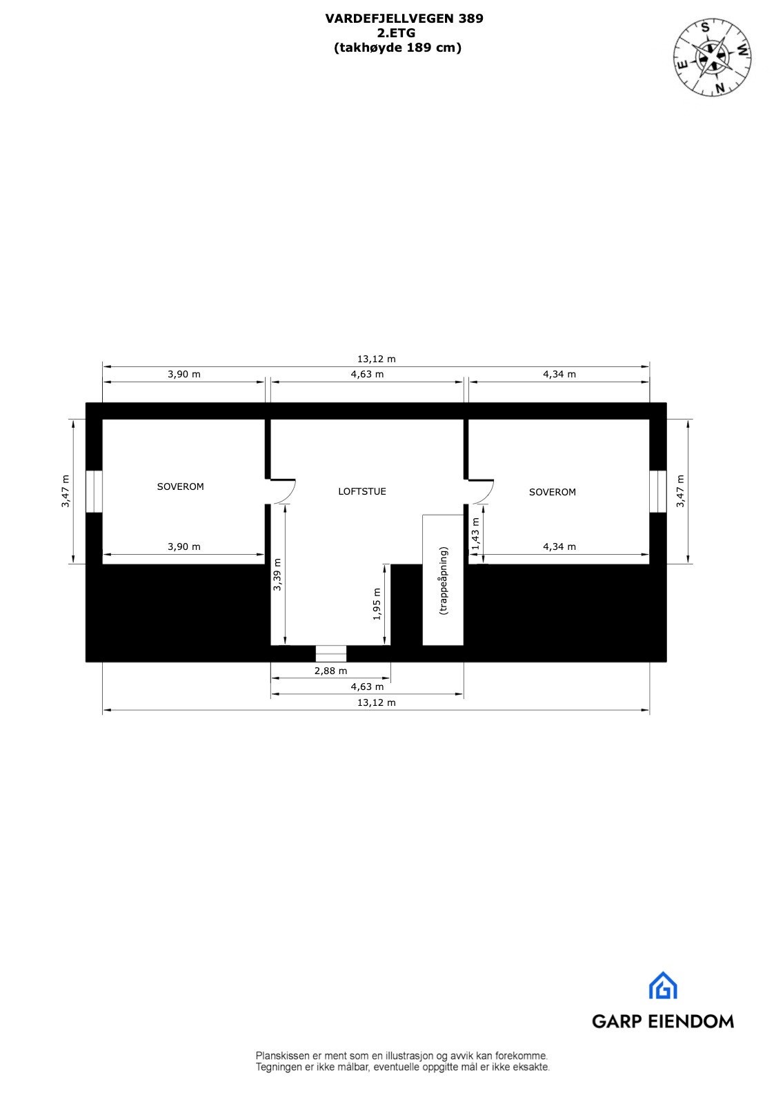 Plantegning hemsetasje Galleribilde
