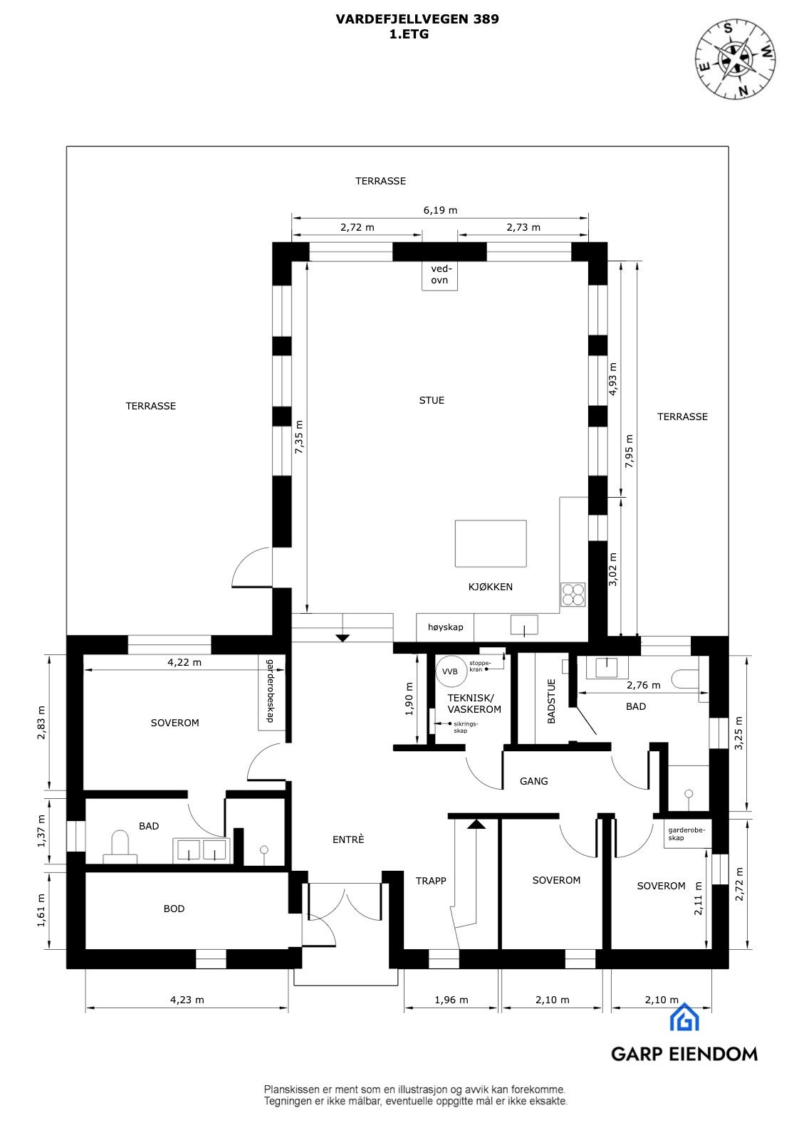 Plantegning hovedplan Galleribilde
