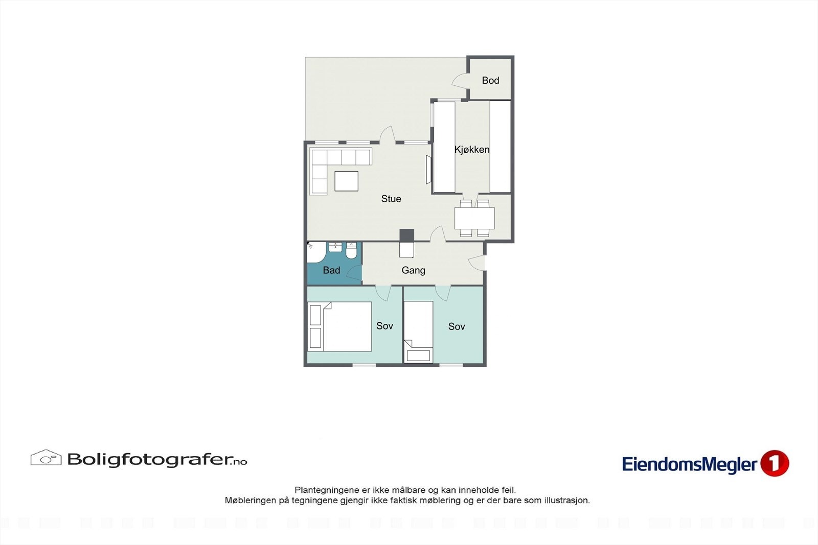 Leilighetens planløsning. Galleribilde