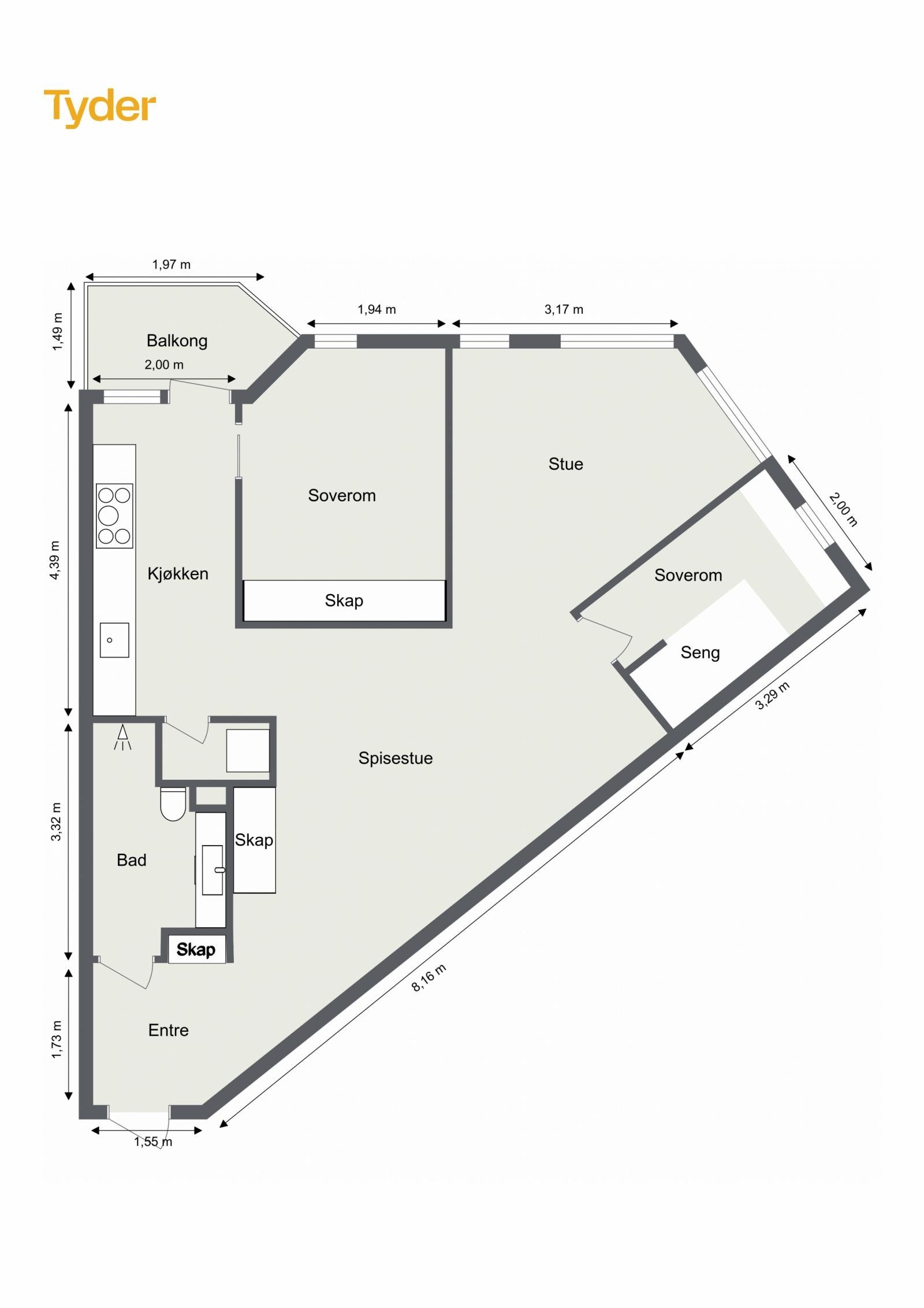 Plantegning femte etasje: Galleribilde