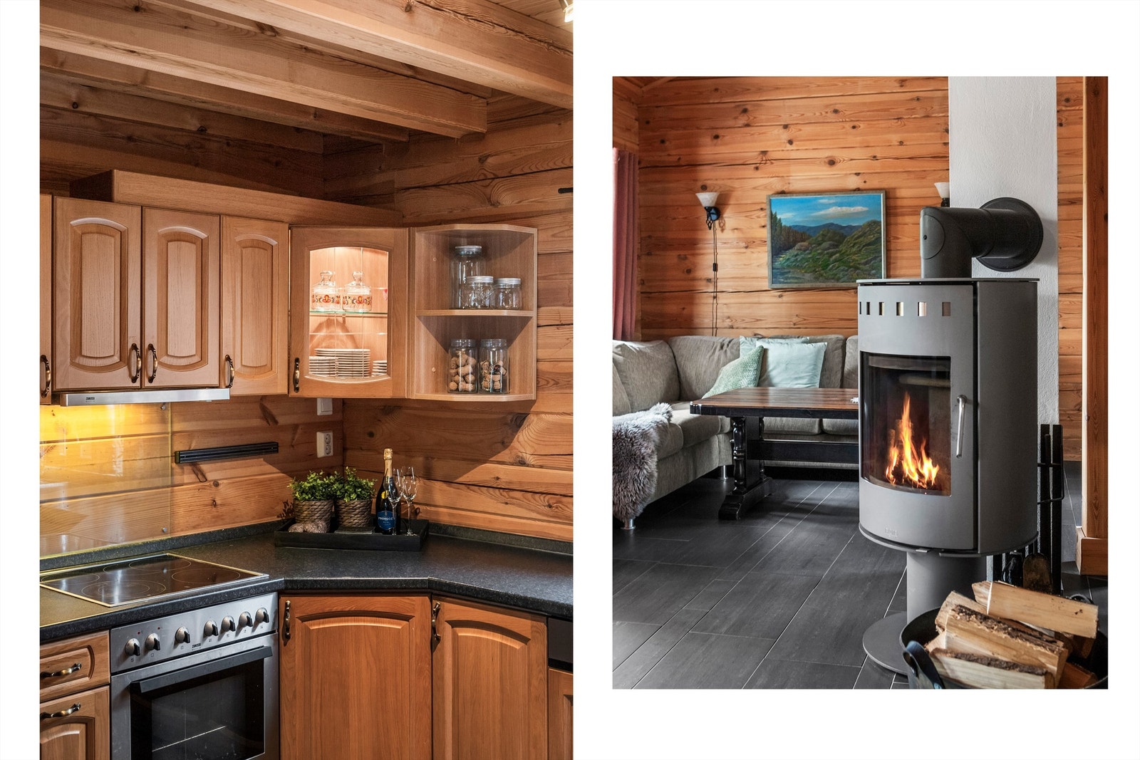 Peisovnen er fra Rais og kan roteres! Så her kan du rotere peisen slik at der du sitter ser du flammene. Galleribilde