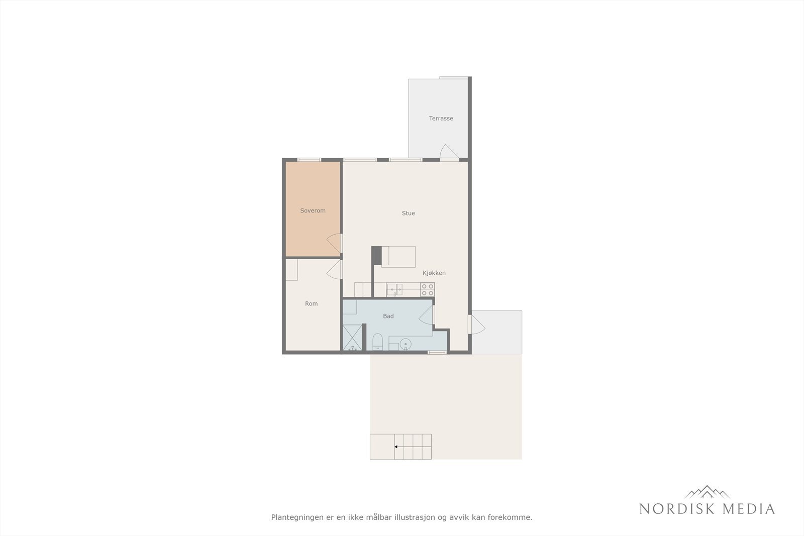 Plantegning utleiedel (ikke godkjent). Galleribilde