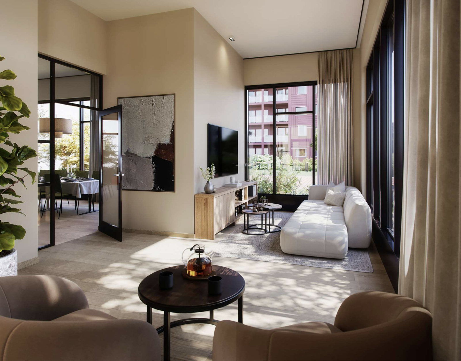 Bilde er lånt fra utbygger og er kun ment som en illustrasjon av prosjektet. Bildet viser Selvaag Pluss konseptet. Bilde vil avvike fra ferdig leveranse og fra den aktuelle leiligheten Galleribilde