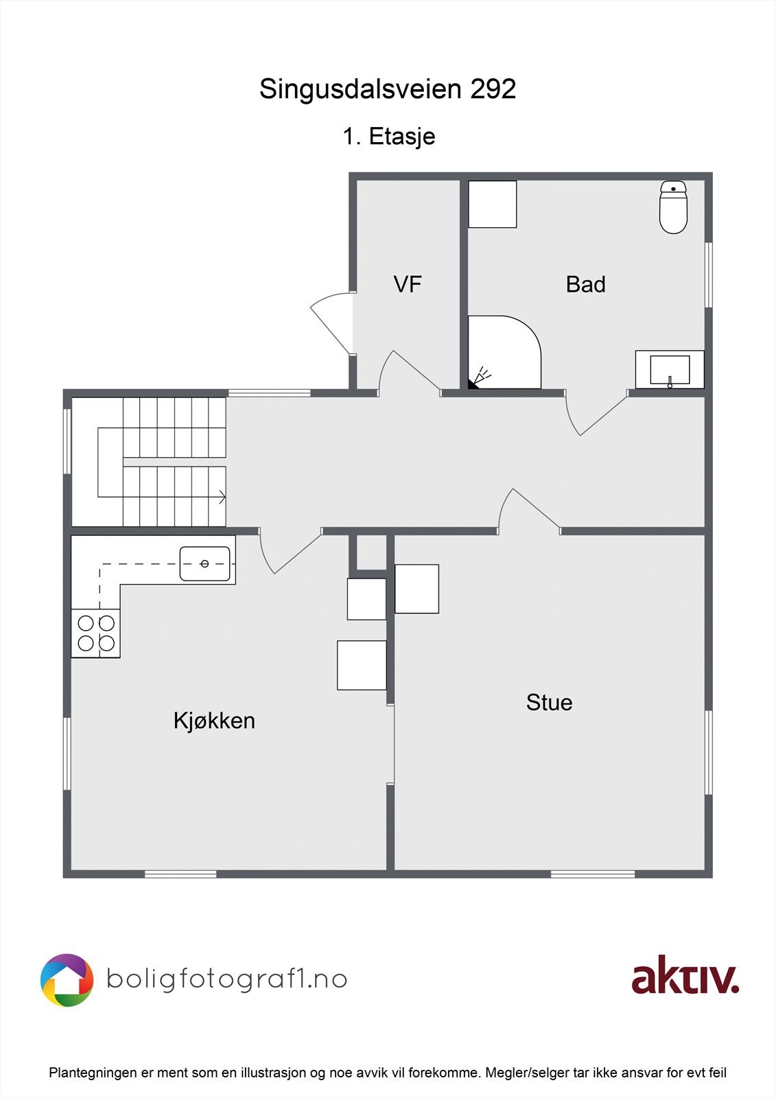 Plantegning 1etg Galleribilde