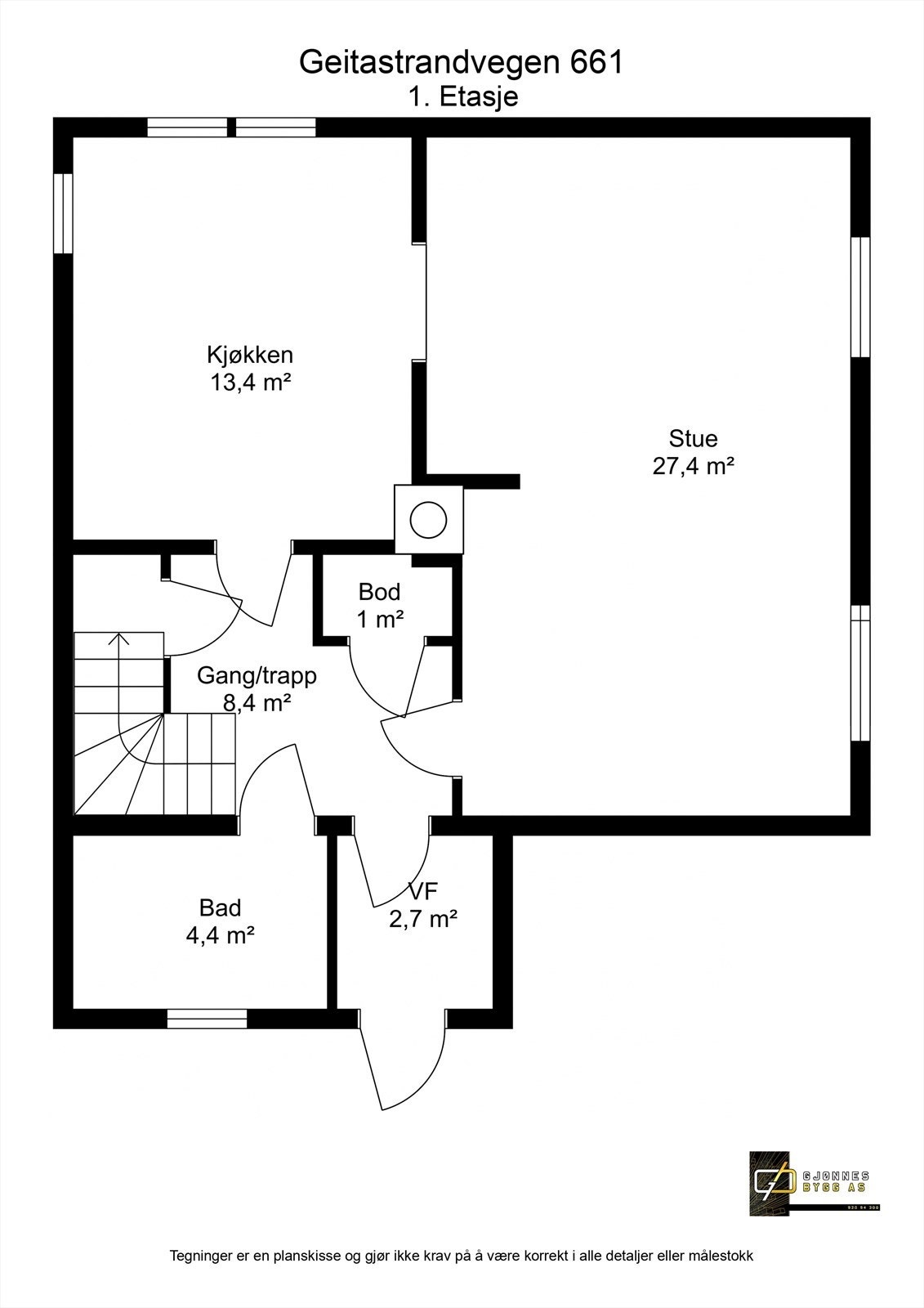 Plantegning 1. etasje Galleribilde