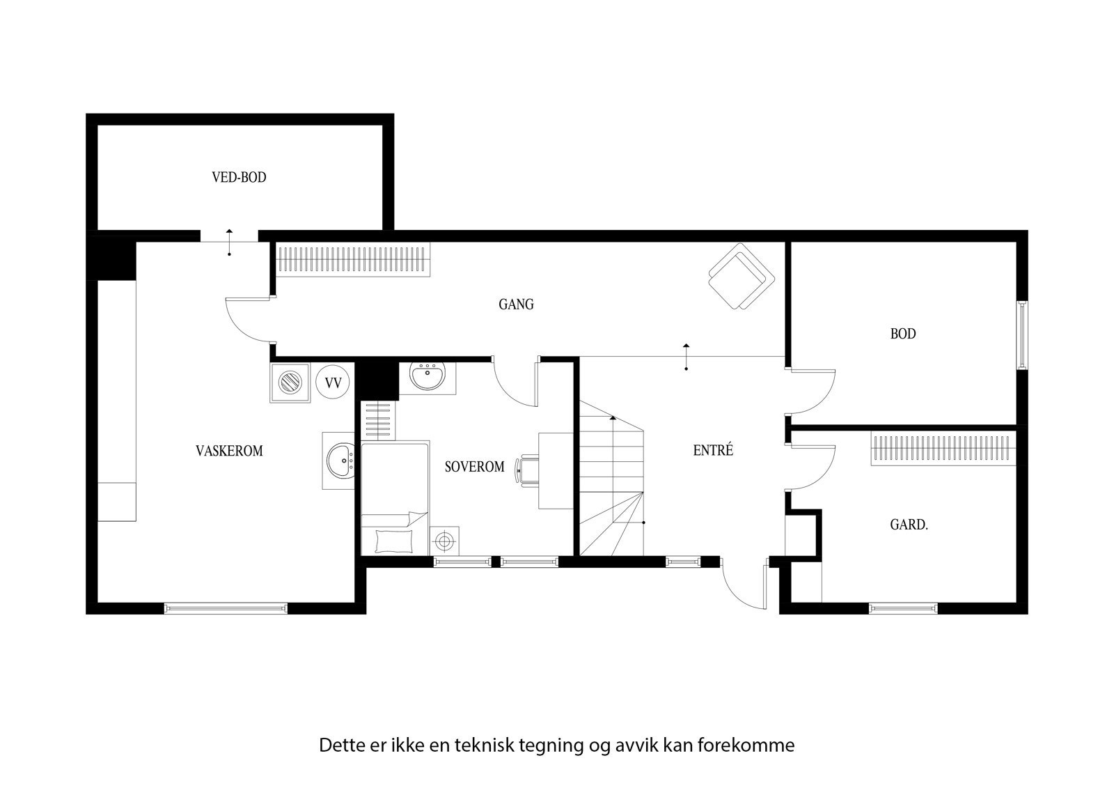 Plantegning - underetasje Galleribilde