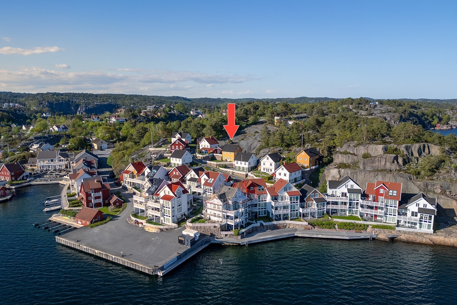 Dronebilde over området Galleribilde