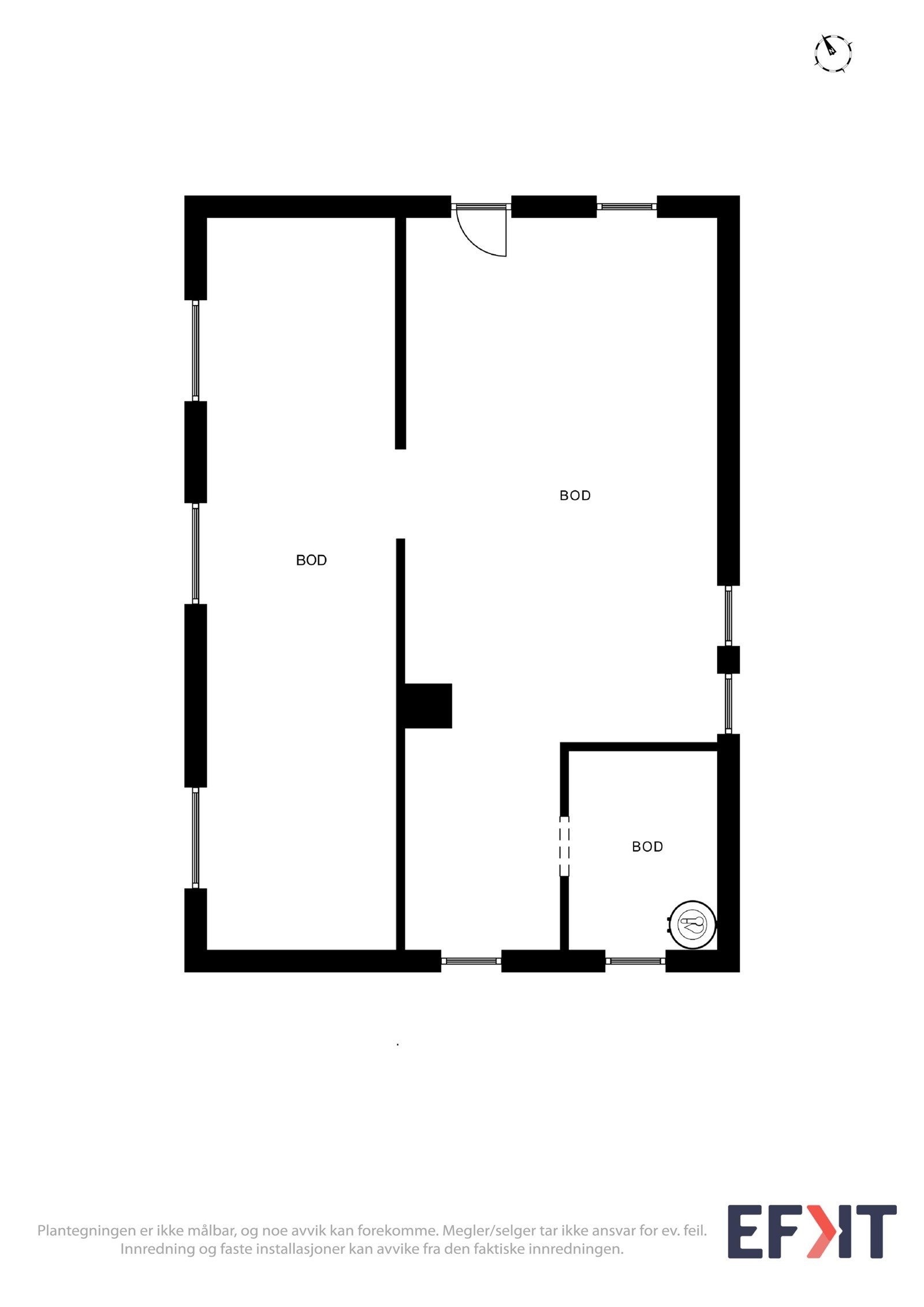 Plantegning - uinnredet kjeller. Galleribilde